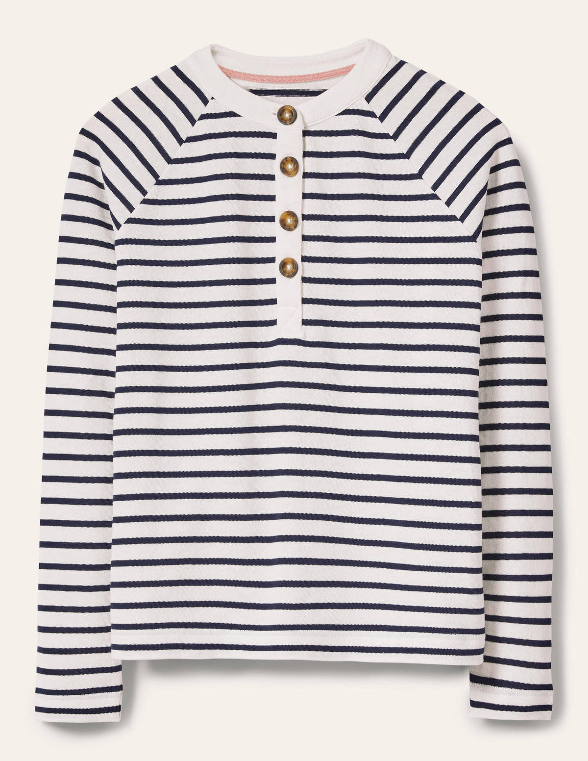 Mariner Henley Top-Ivory/Navy-5