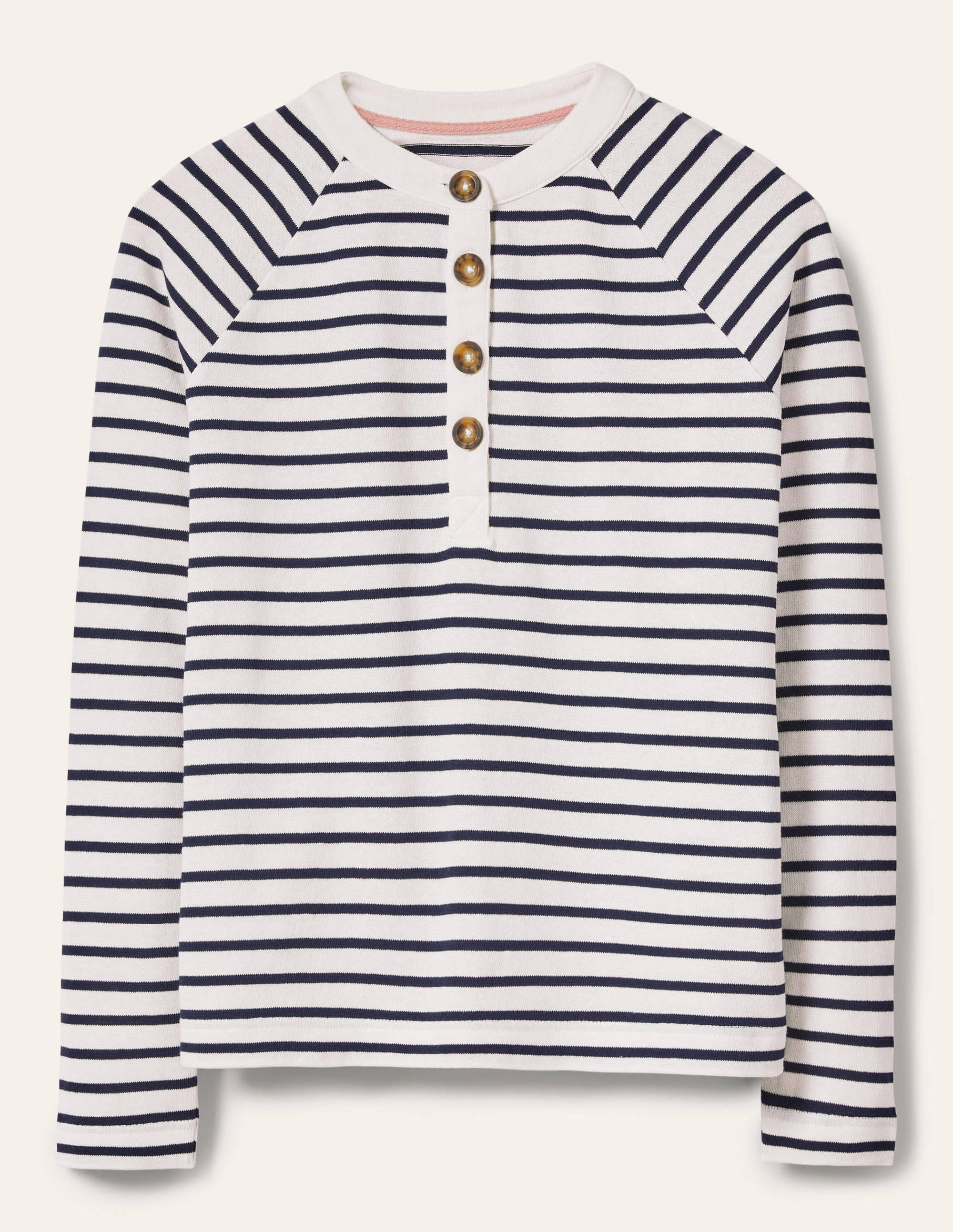 Mariner Henley Top-Ivory/Navy - Image 5