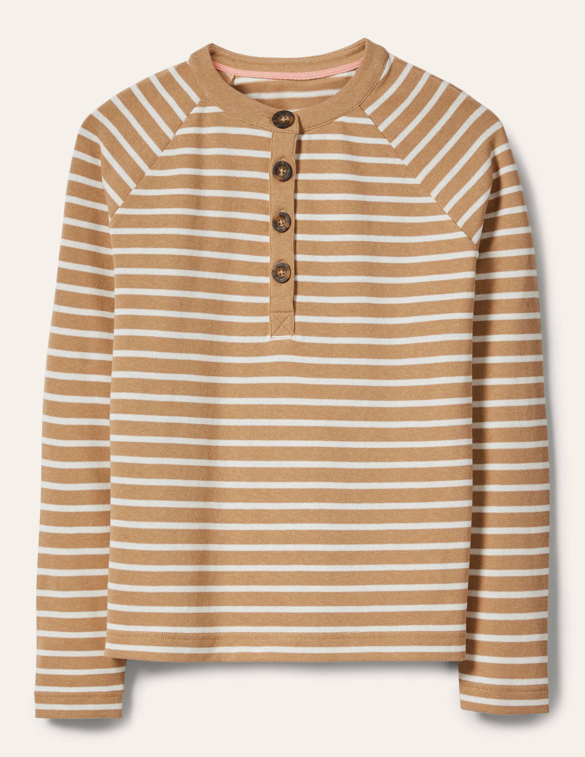 Mariner Henley Top-Camel/Ivory-5