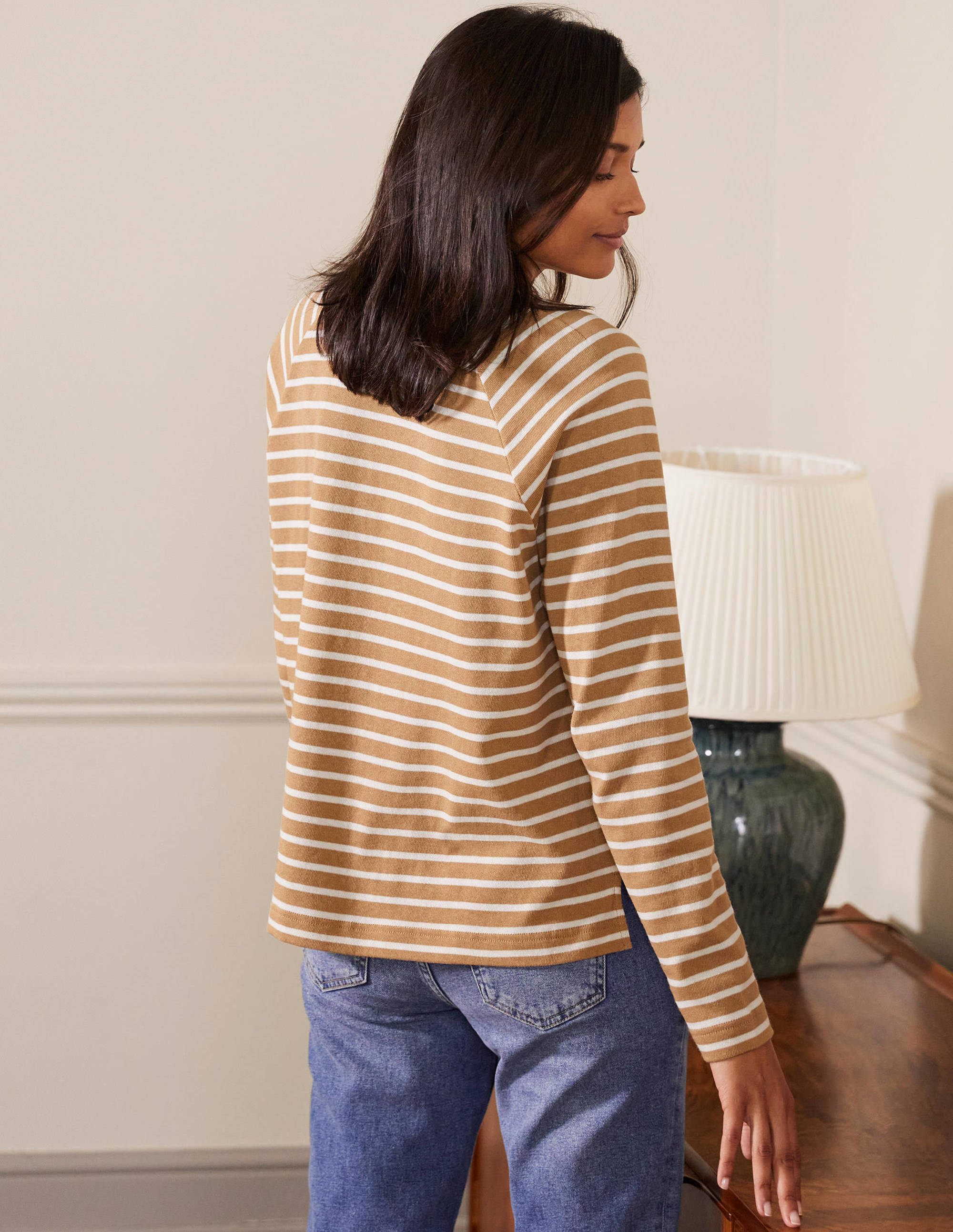 Mariner Henley Top-Camel/Ivory - Image 2
