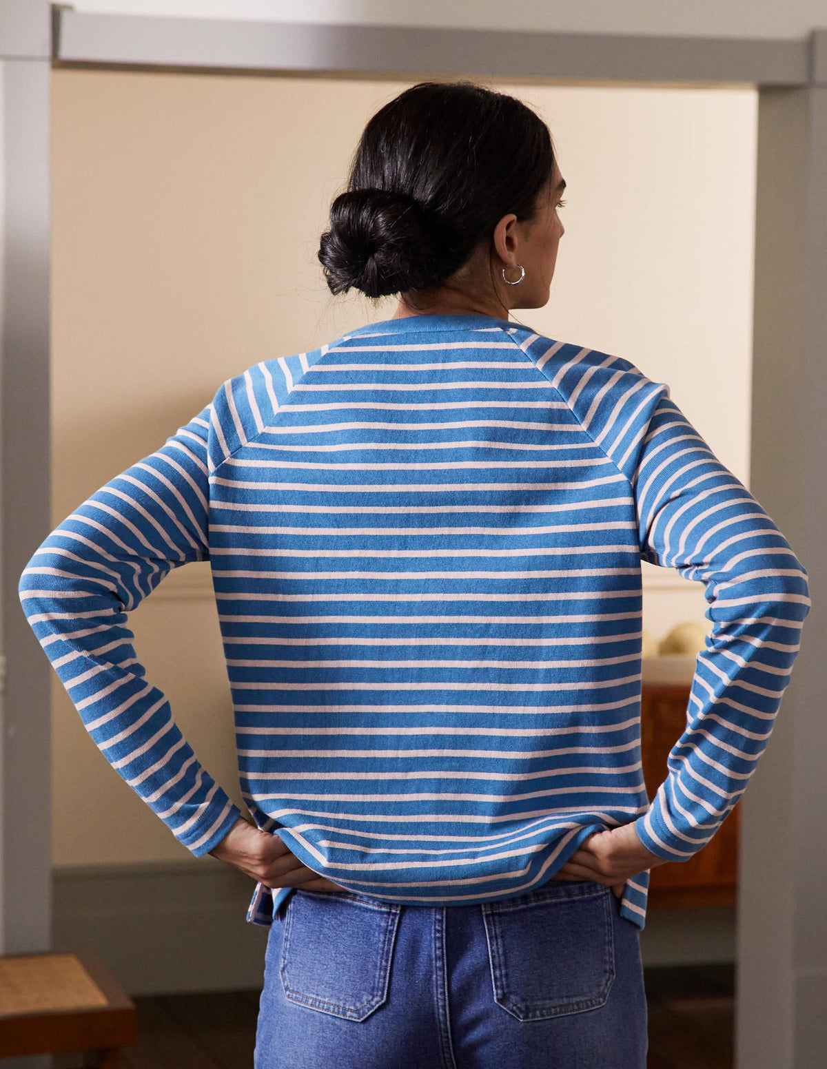 Mariner Henley Top-Blue Ribbon/Milkshake-3
