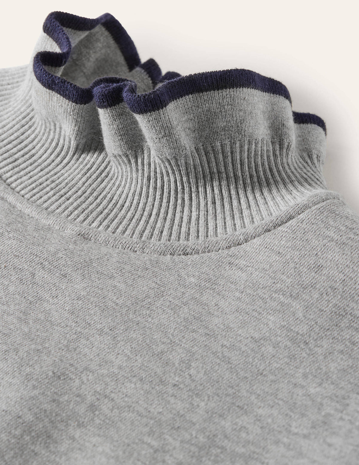 Ruffle Detail Sweatshirt-Grey Marl-6