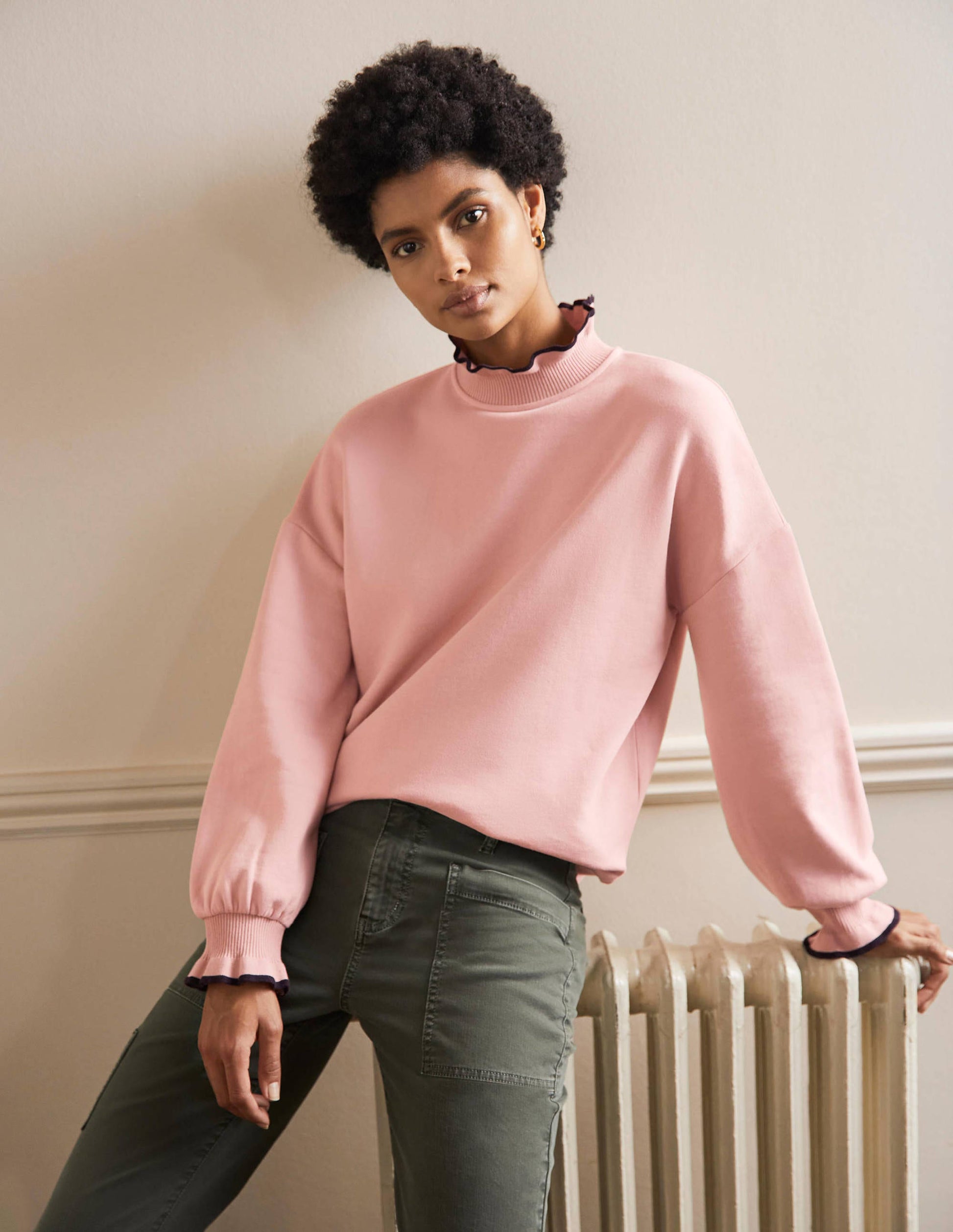 Ruffle Detail Sweatshirt-Milkshake-1