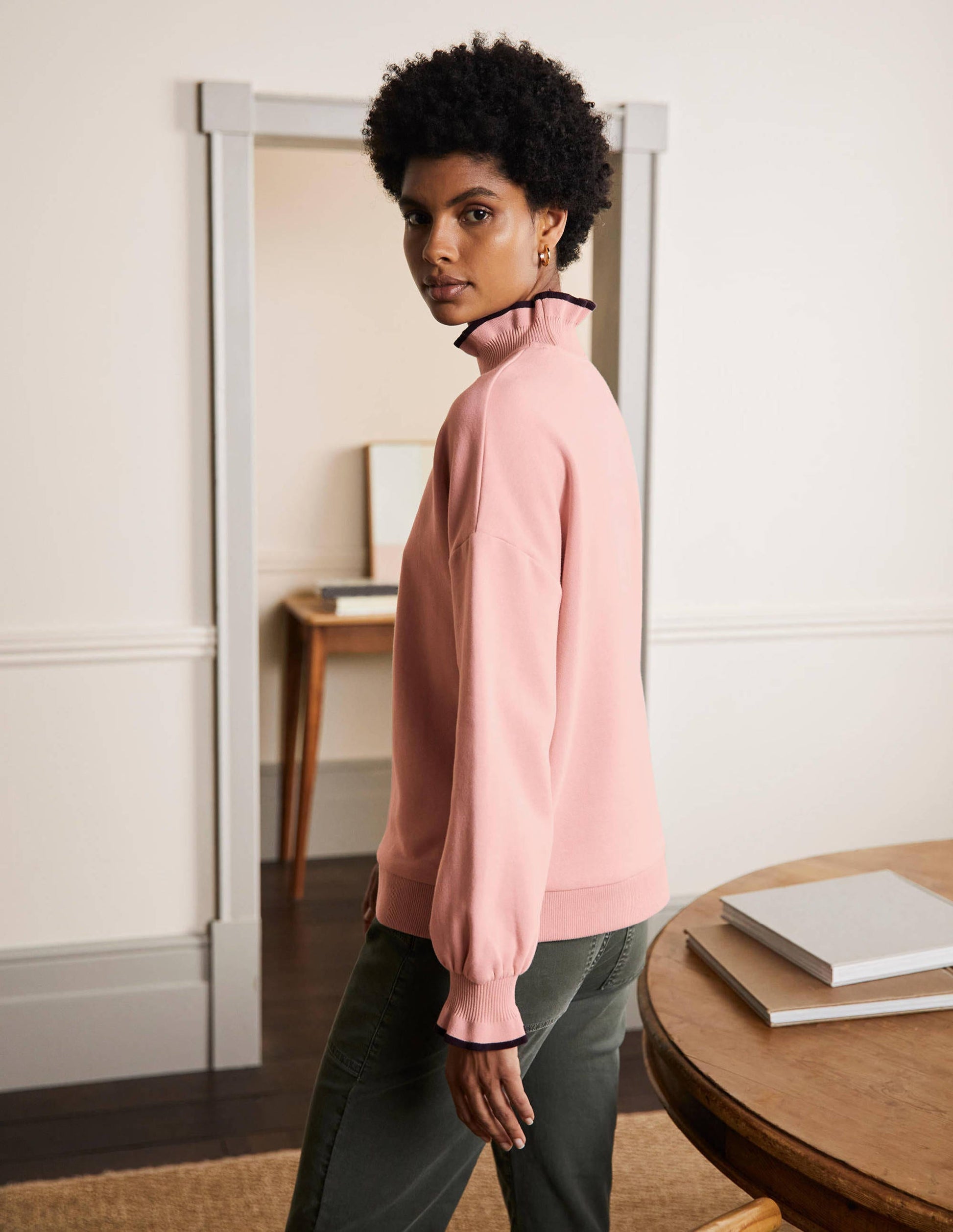 Ruffle Detail Sweatshirt-Milkshake-3