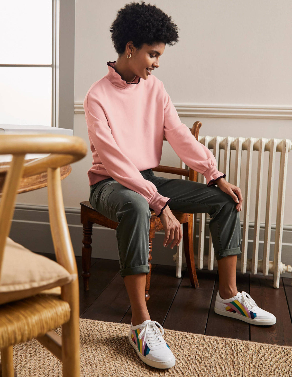Ruffle Detail Sweatshirt-Milkshake - Image 4