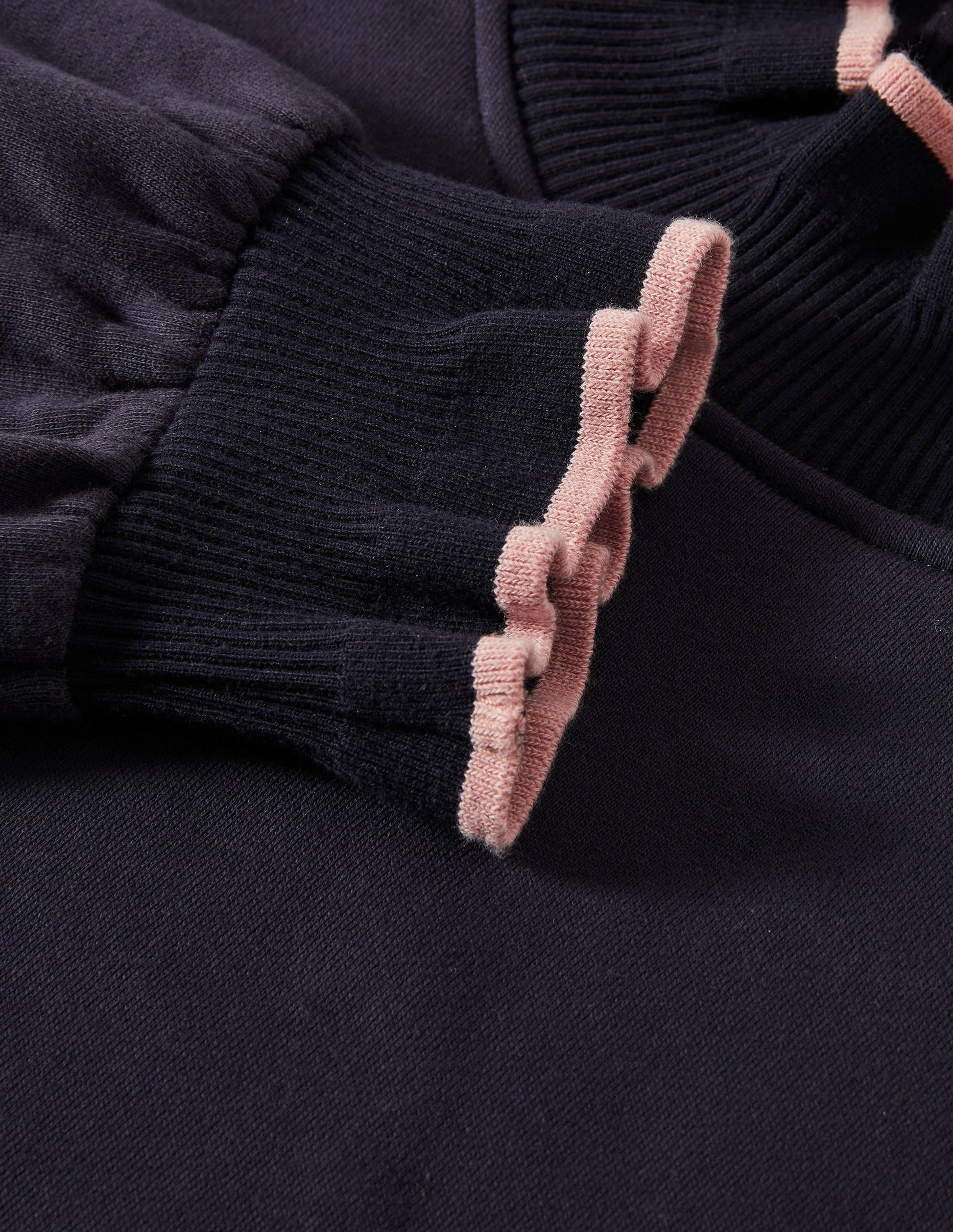 Ruffle Detail Sweatshirt-Navy-5