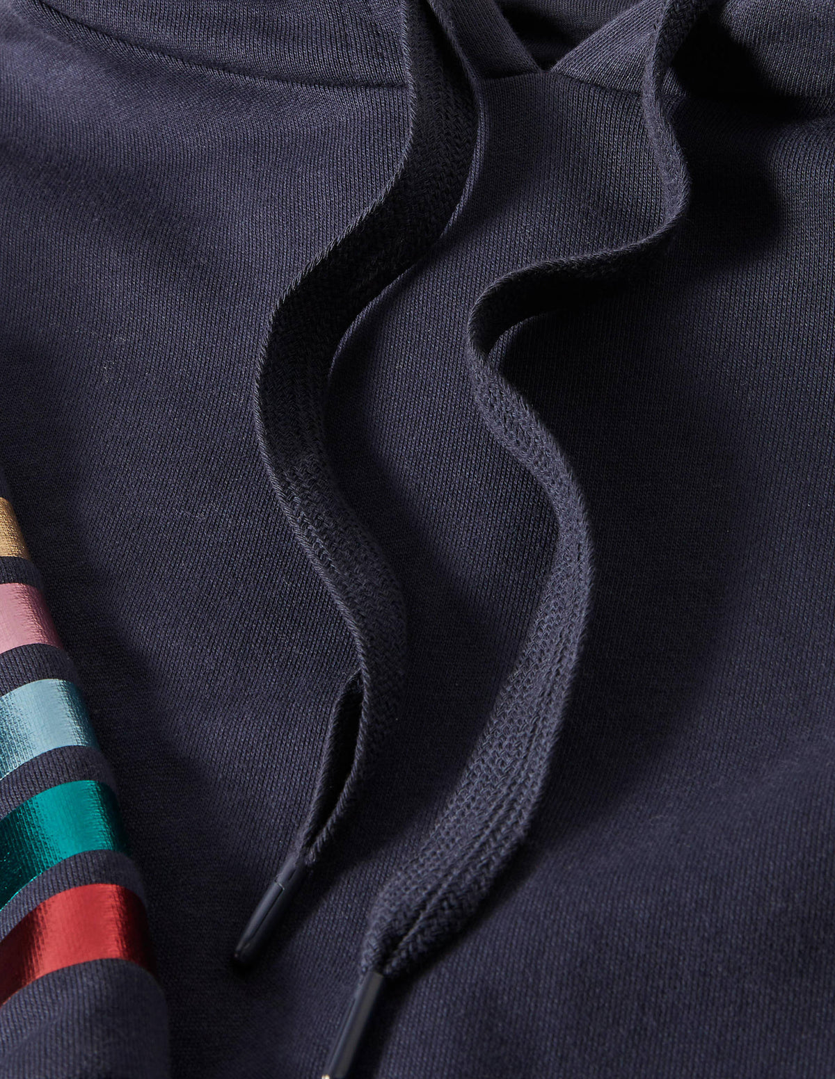 Oversized Hoodie-Navy Rainbow Foil Cuff-6