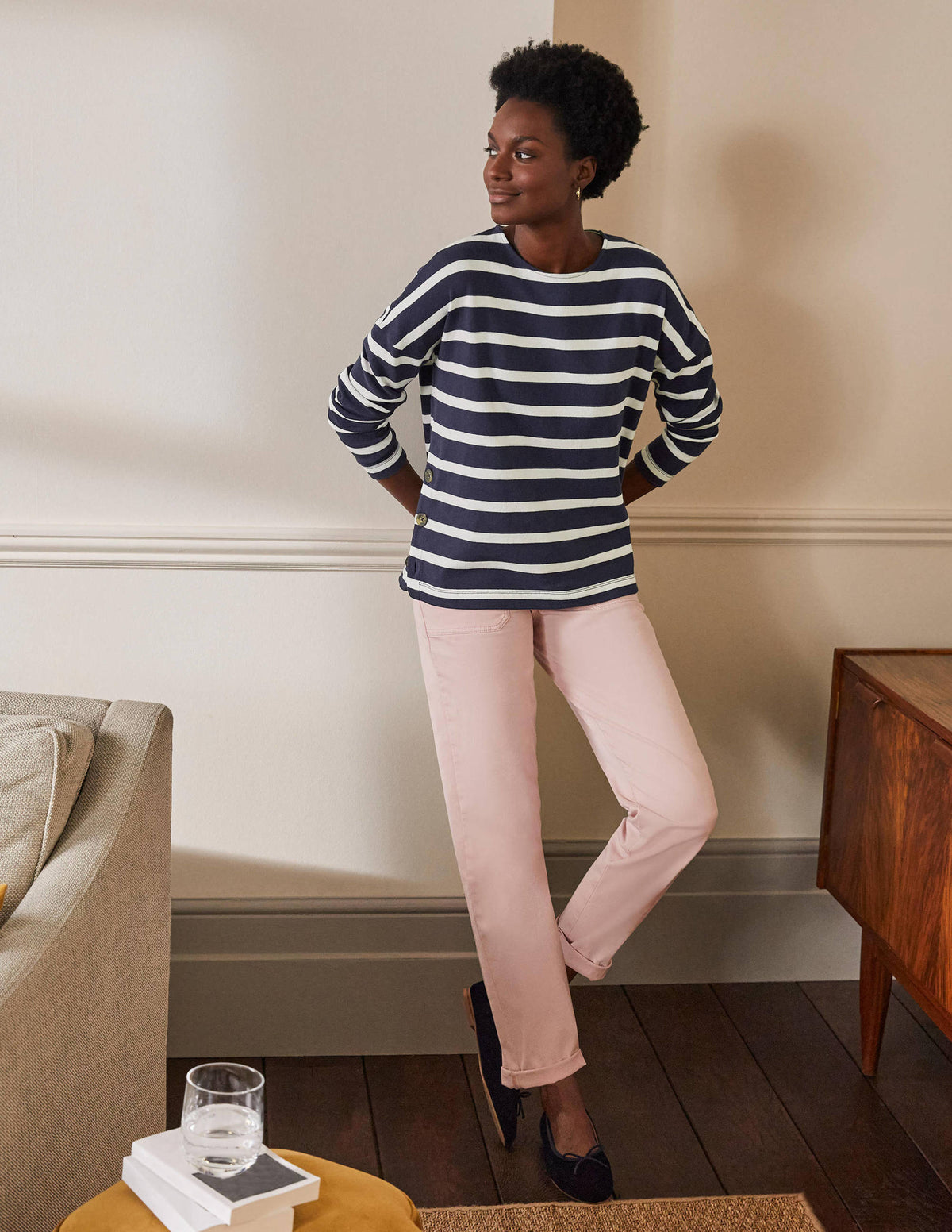 Sophie Long Sleeve Breton-Navy/Ivory - Image 3