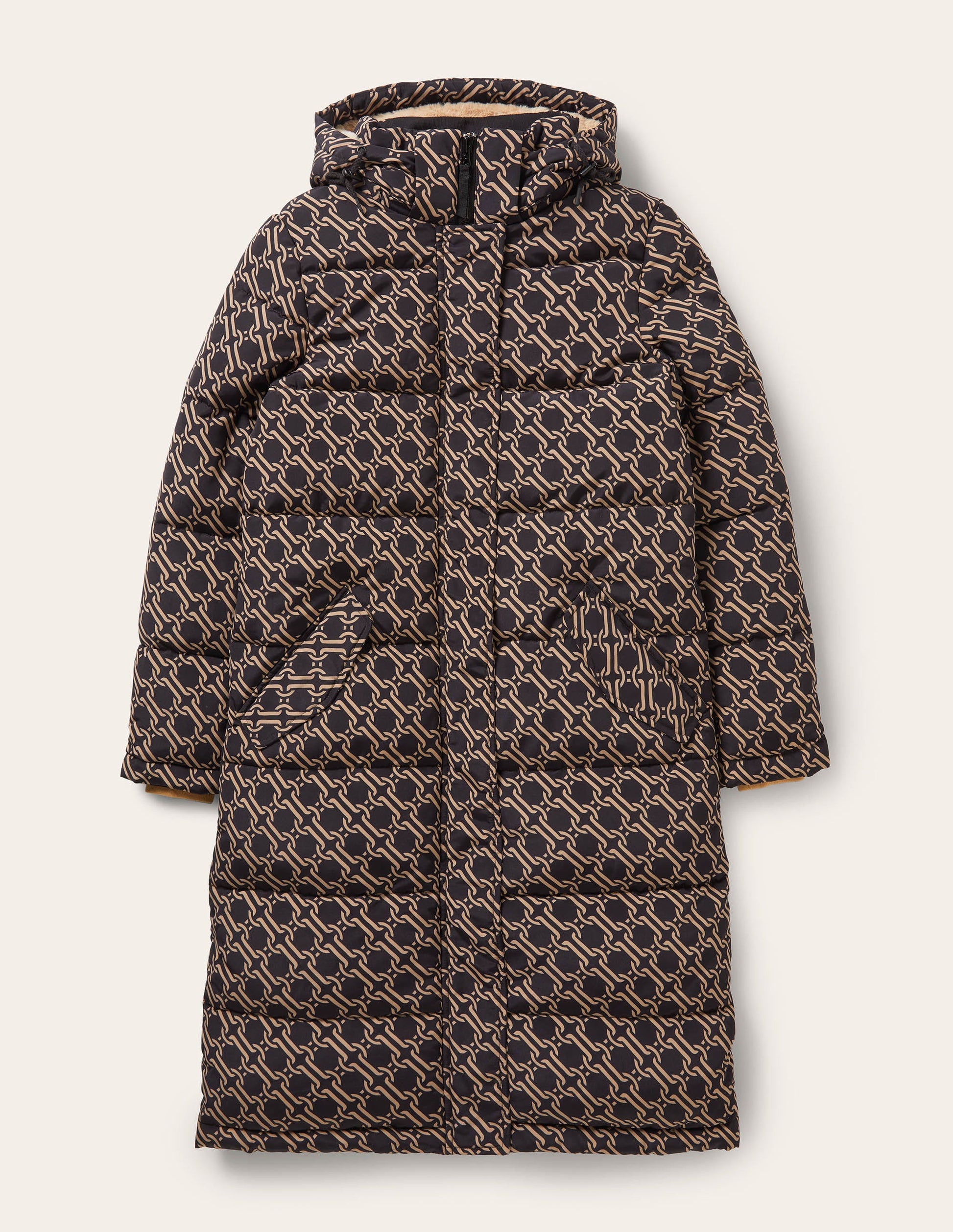 Skye Puffer Coat-Black, Chain Geo Large-6