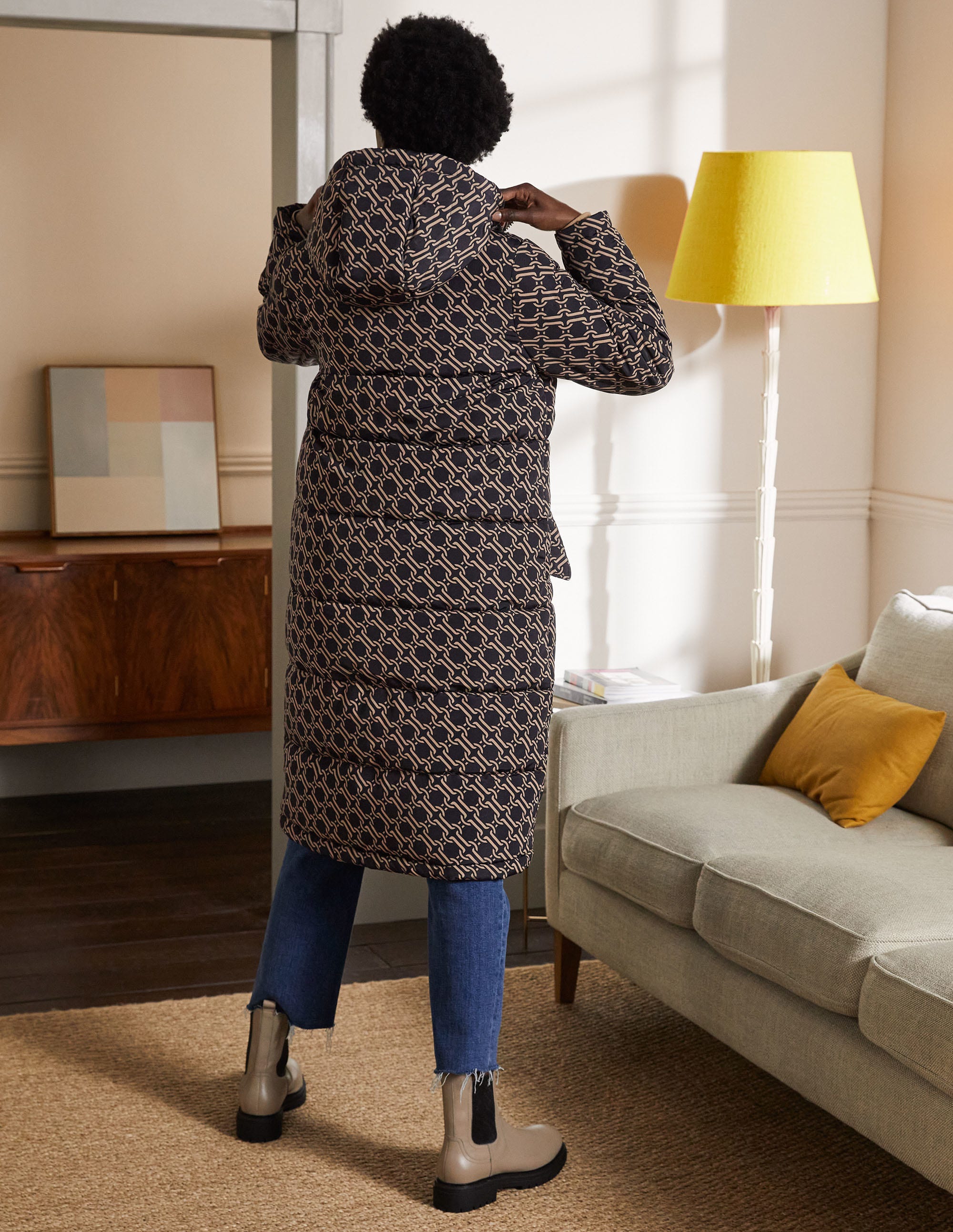 Skye Puffer Coat-Black, Chain Geo Large - Image 3