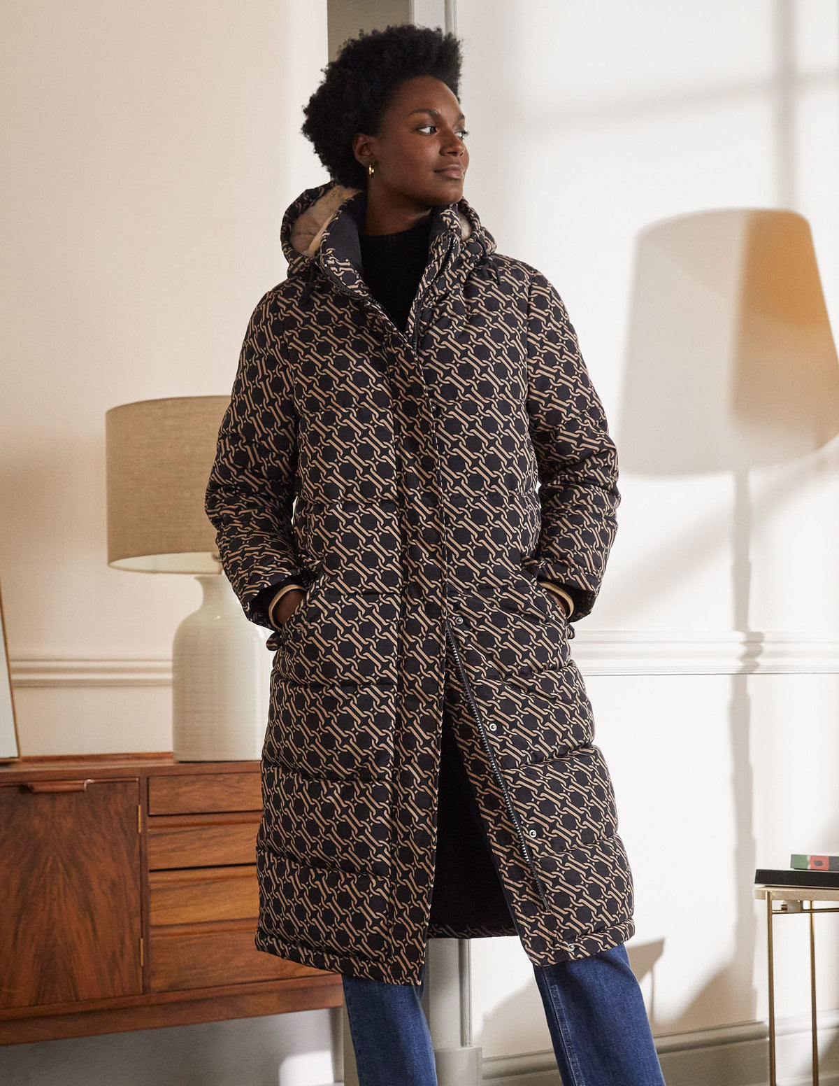 Skye Puffer Coat-Black, Chain Geo Large - Image 4