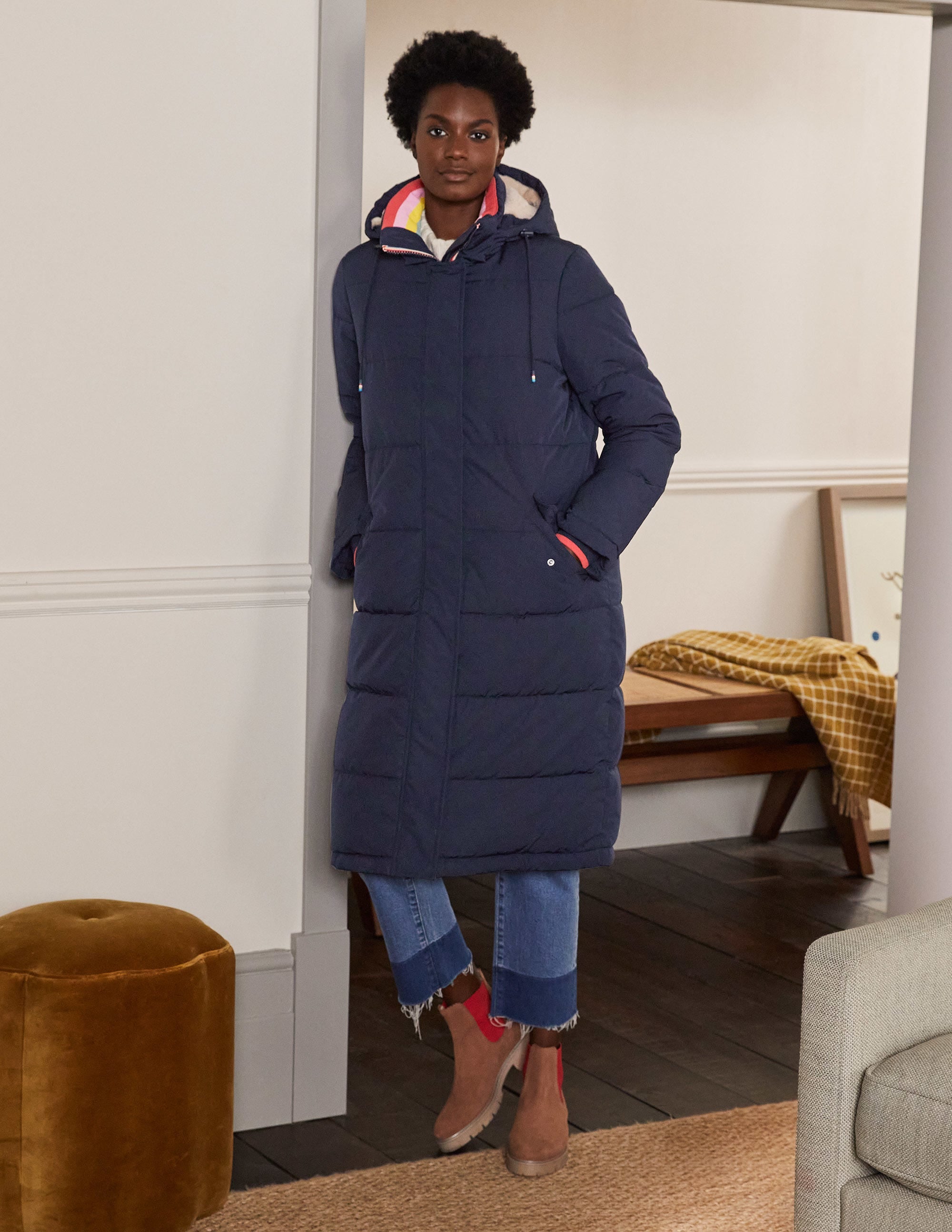 Skye Puffer Coat-Navy - Image 4