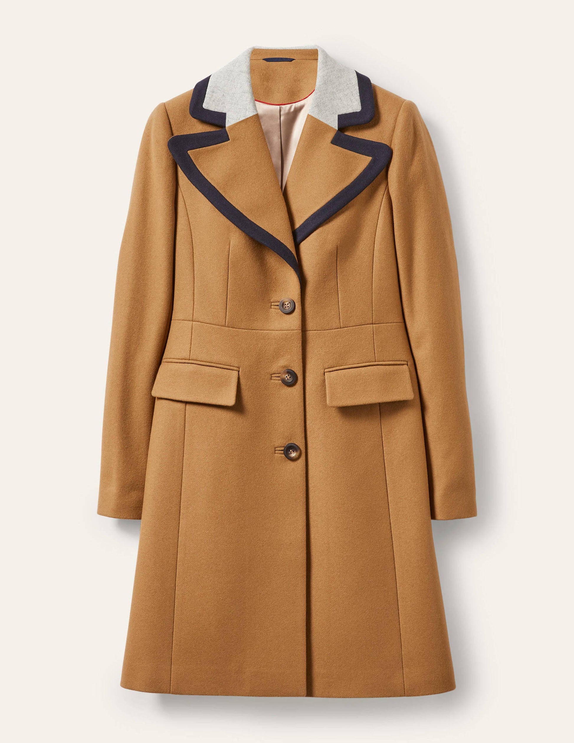 Wool Blend Tailored Coat-Ground Ginger-7