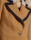 Wool Blend Tailored Coat-Ground Ginger