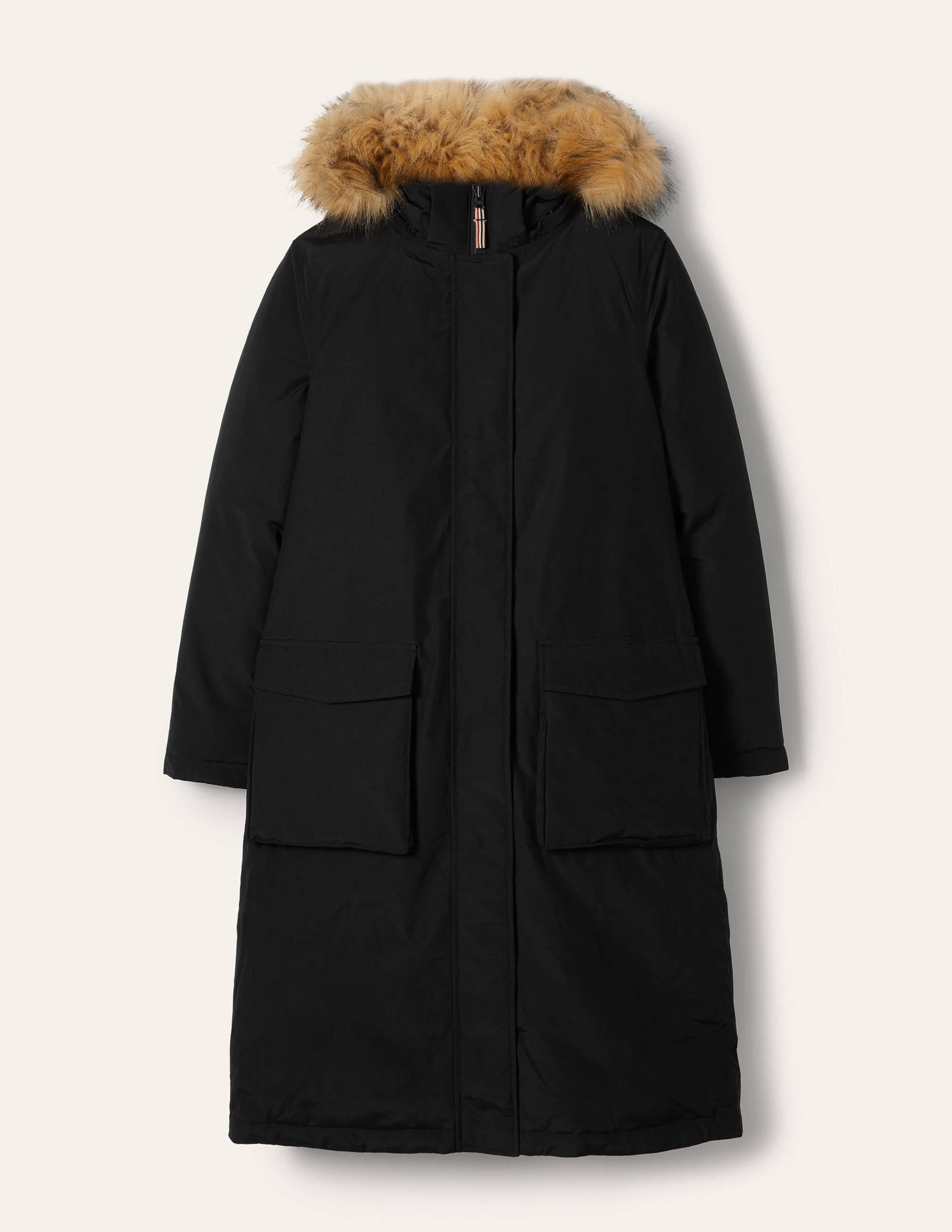 Orkney Padded Parka Coat-Black - Image 6