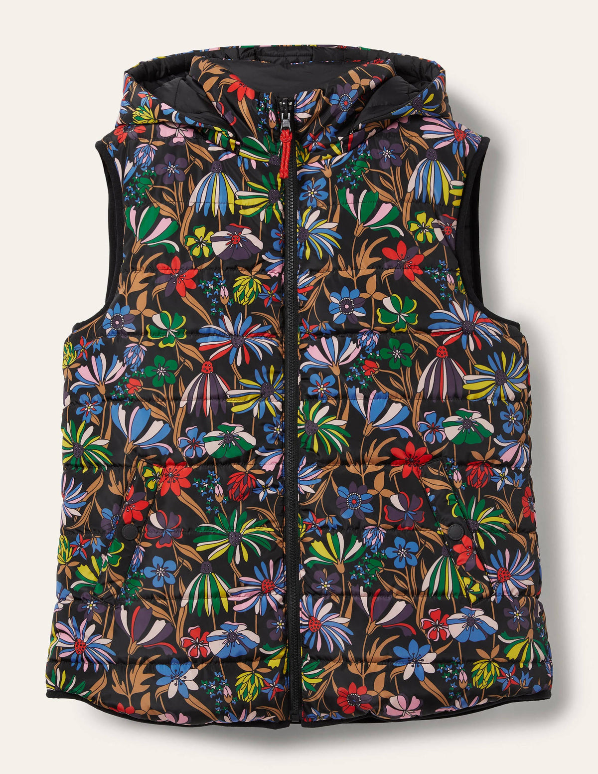 Reversible Lightweight Vest-Black, Wild Dandelion - Image 8