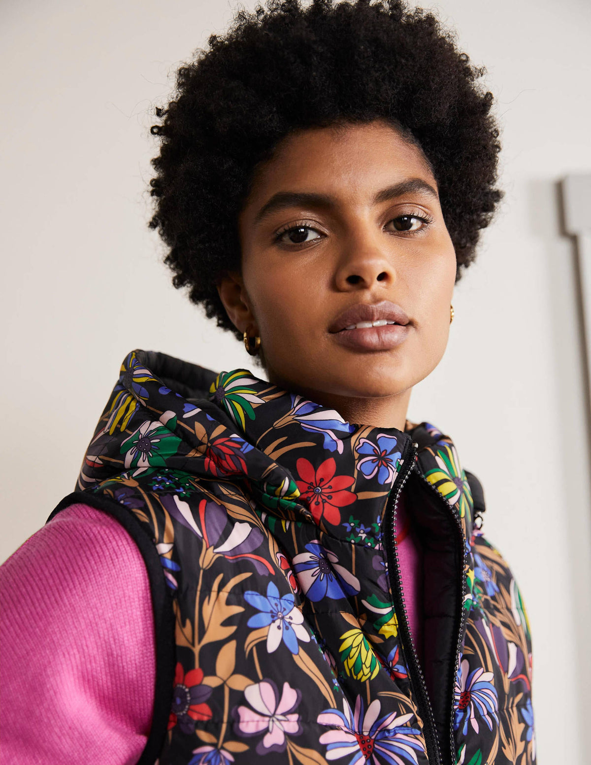 Reversible Lightweight Vest-Black, Wild Dandelion - Image 1