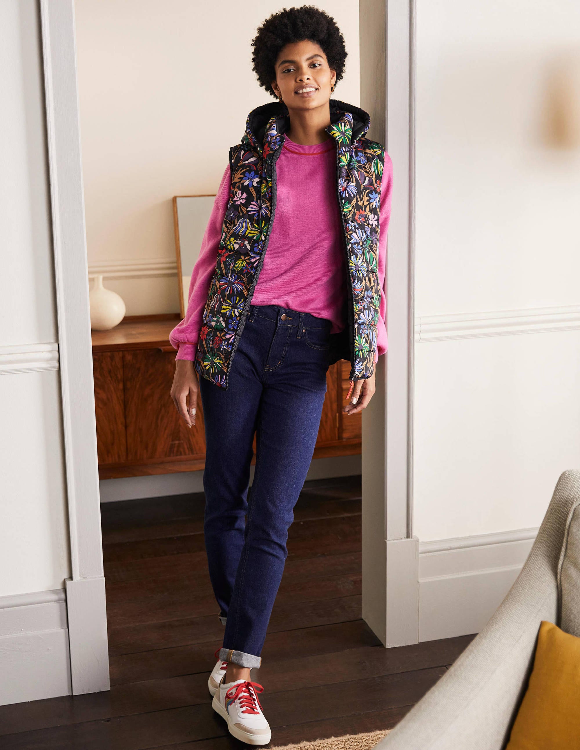 Reversible Lightweight Vest-Black, Wild Dandelion - Image 3