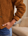 Teddy Bomber Jacket-Ginger