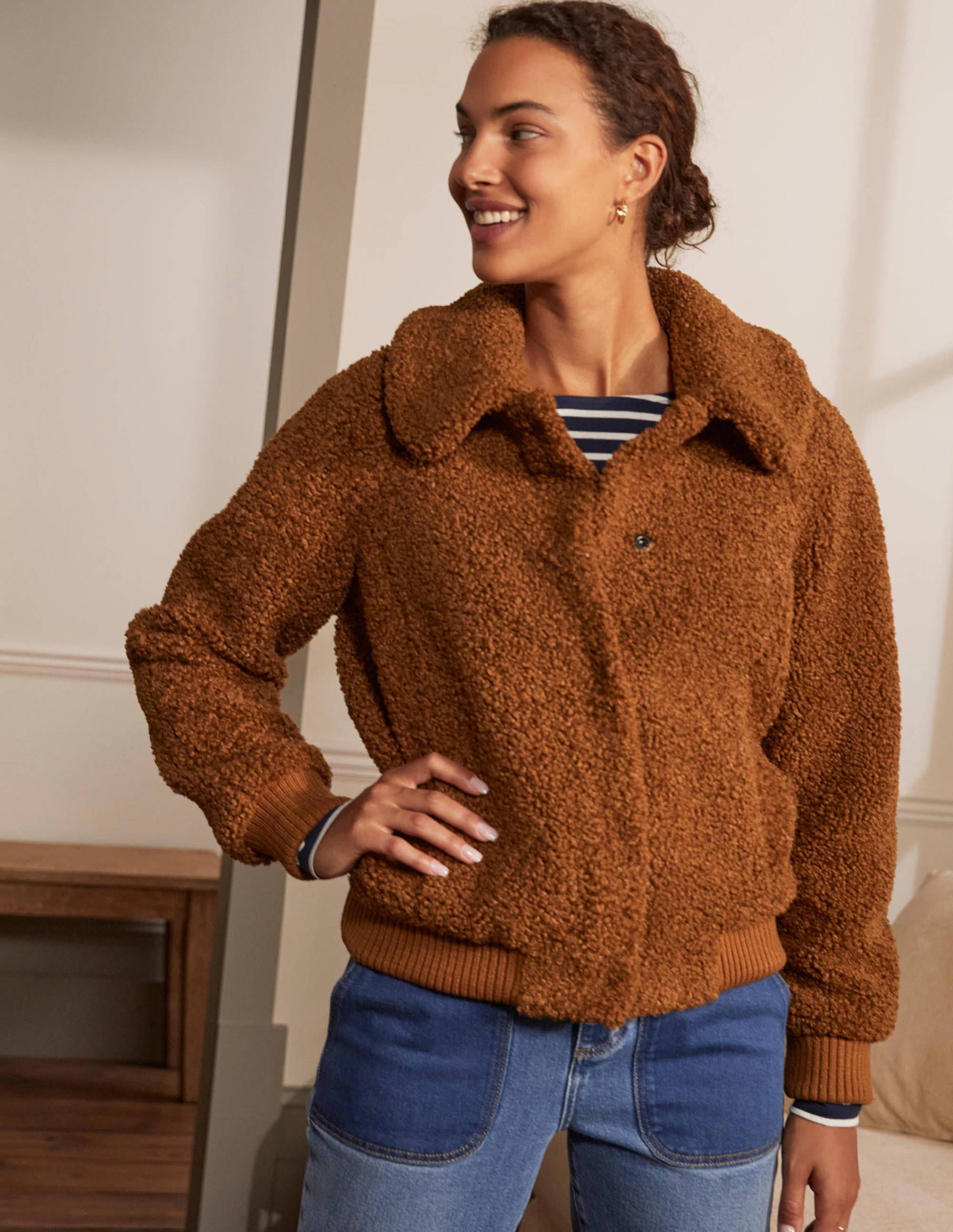 Teddy Bomber Jacket-Ginger-4