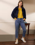 Teddy Bomber Jacket-Navy