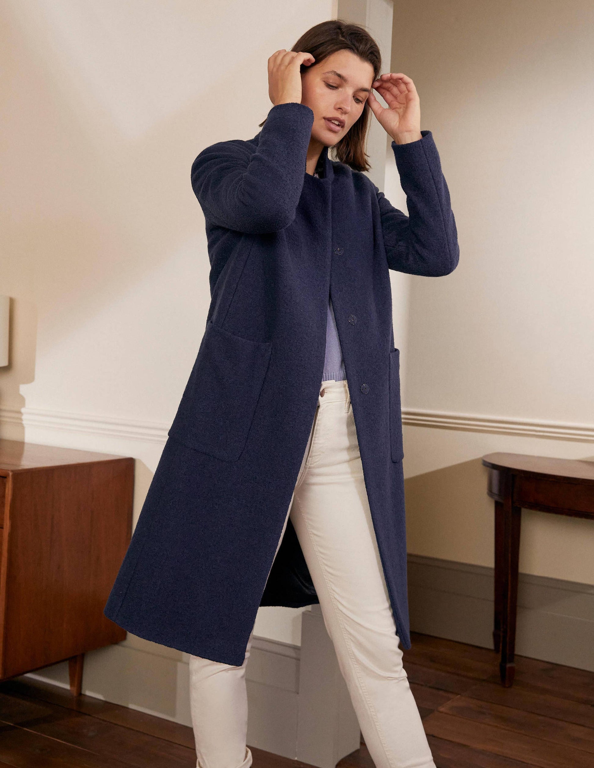 Chiltern Wool Blend Coat-Navy-1