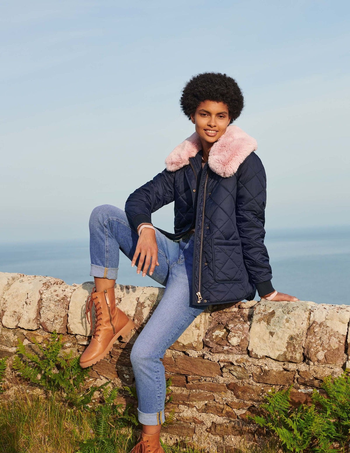 Hollie Quilted Jacket-Navy - Image 5