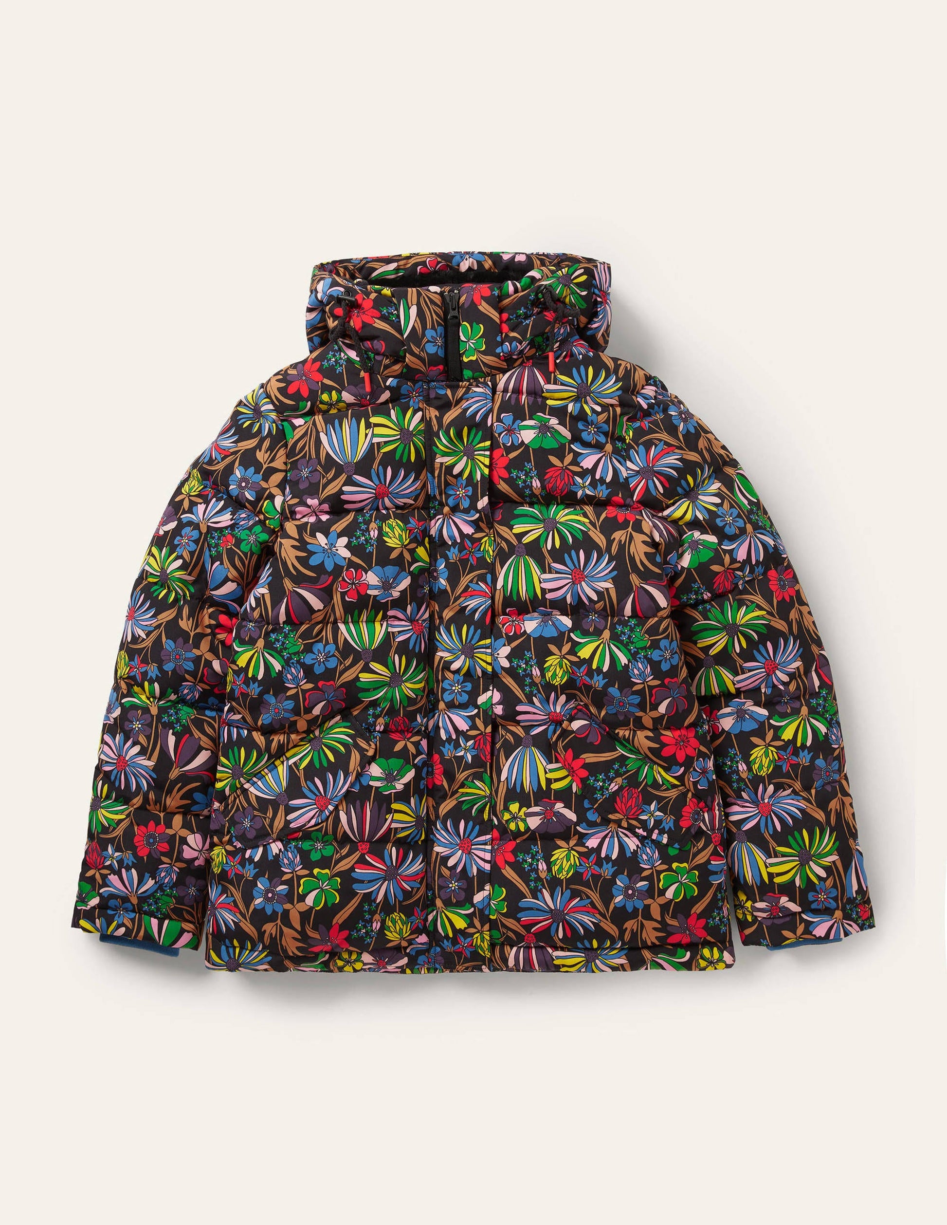 Brecon Puffer Coat-Black, Wild Dandelion-6