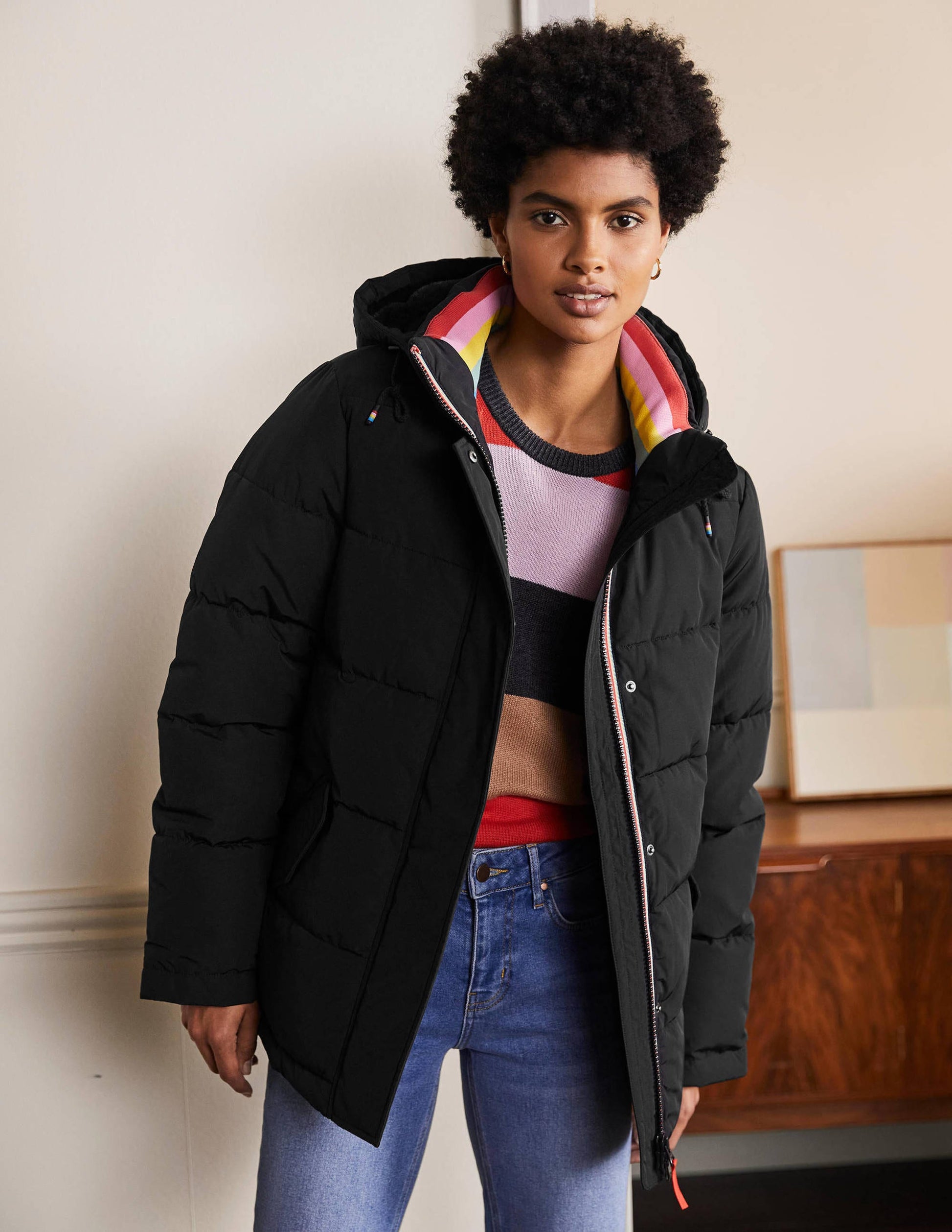 Brecon Puffer Coat-Black-1