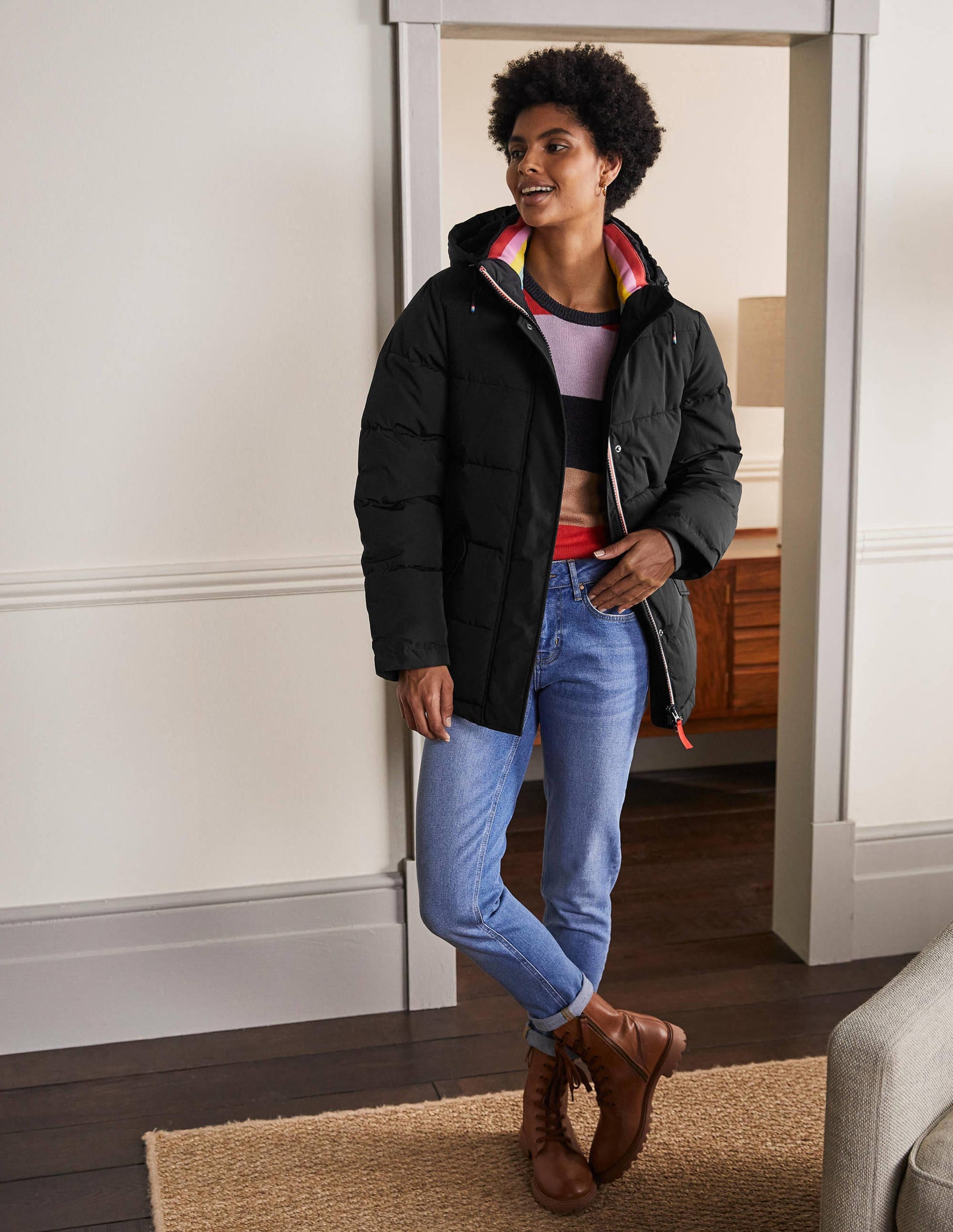 Brecon Puffer Coat-Black-4