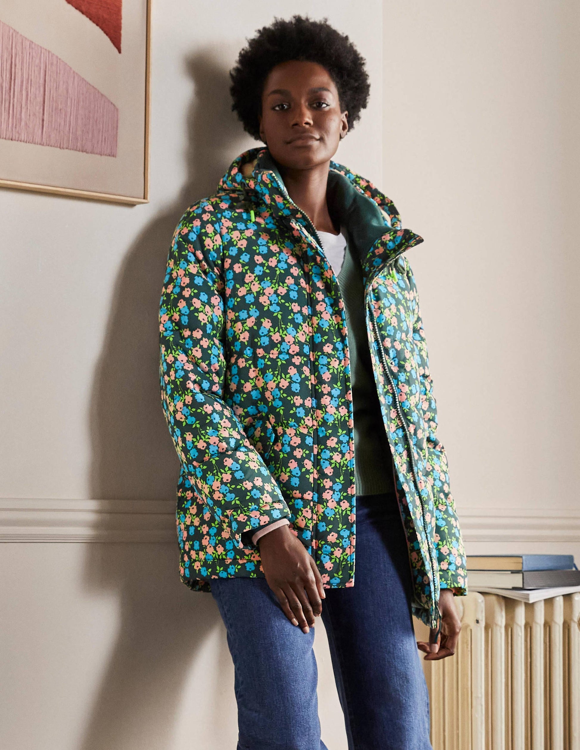Brecon Puffer Coat-Midnight Garden Abstract Sprig-3