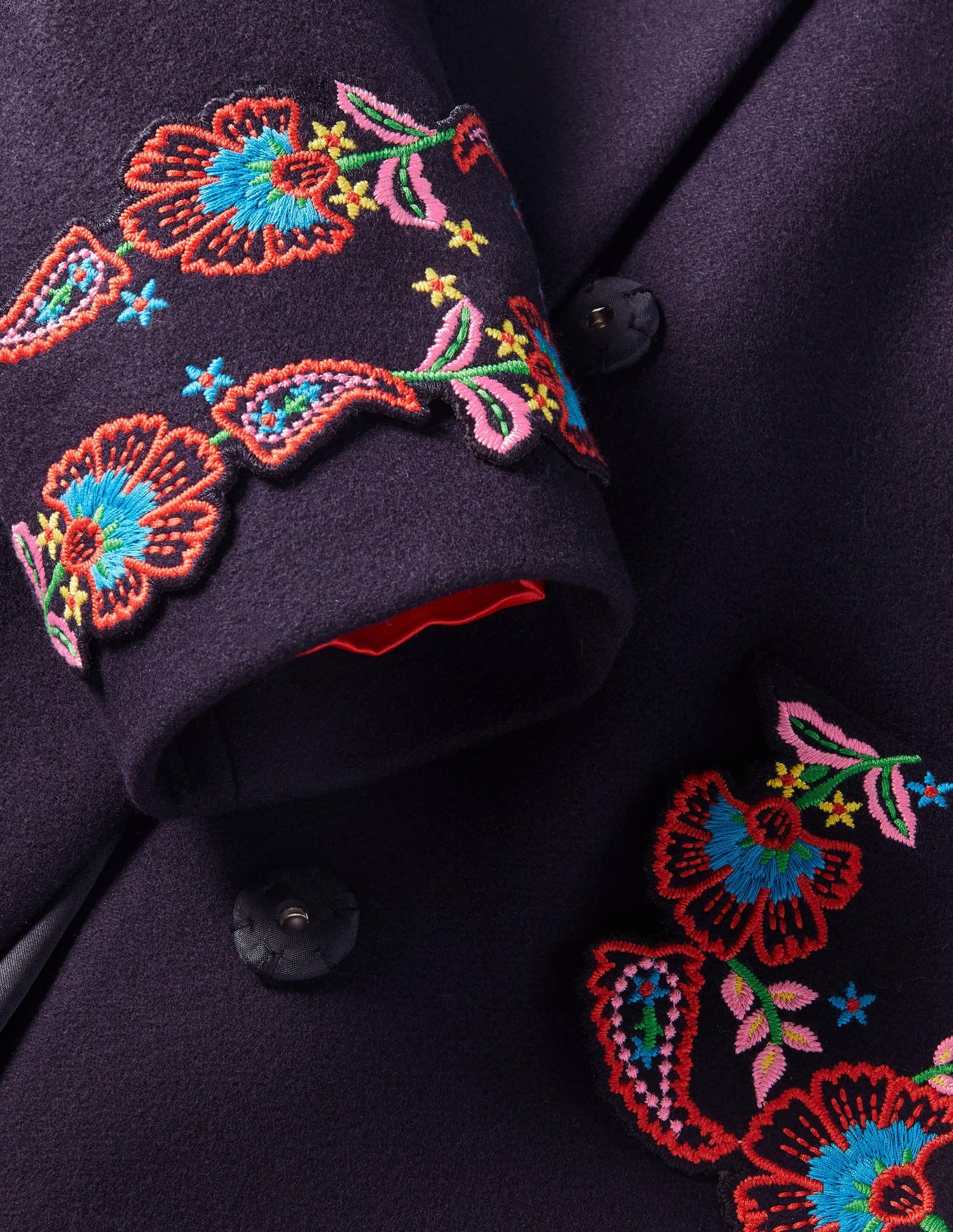 Floral Embroidered Coat-Navy Embroidered-5