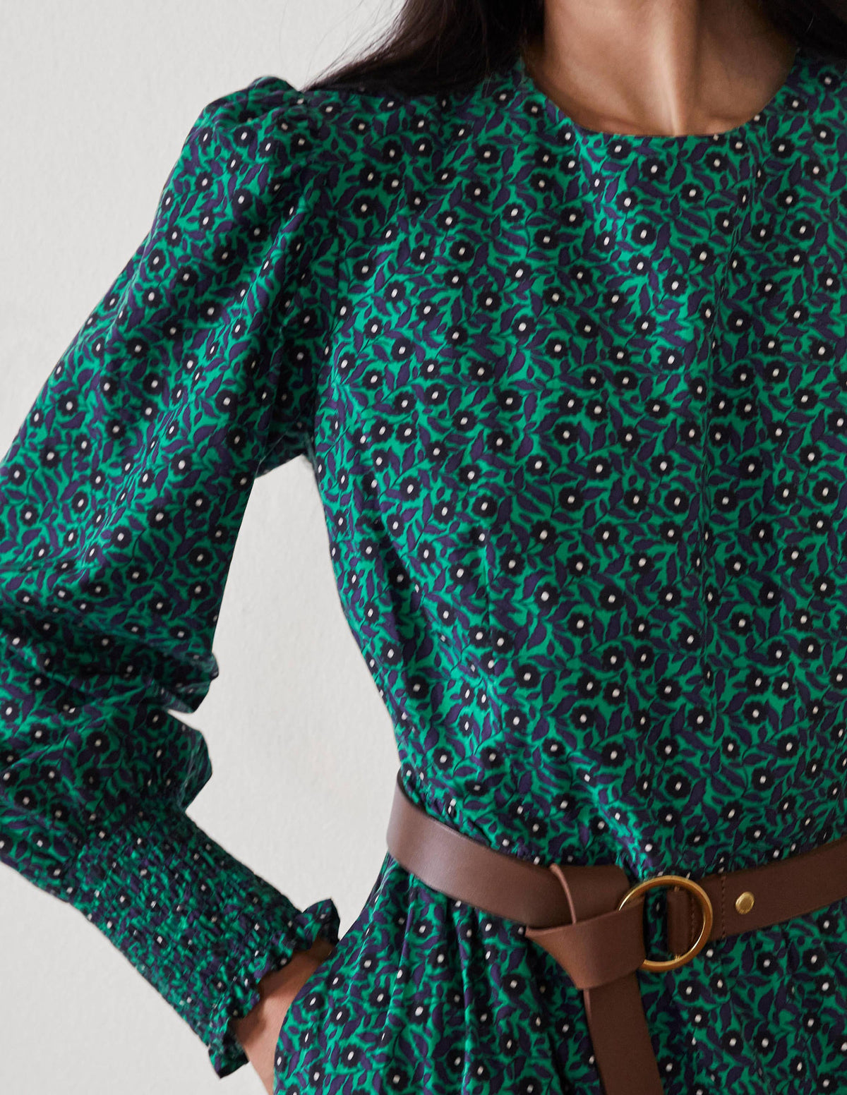 Tiered Maxi Dress-Highland Green, Rambling Ditsy - Image 2
