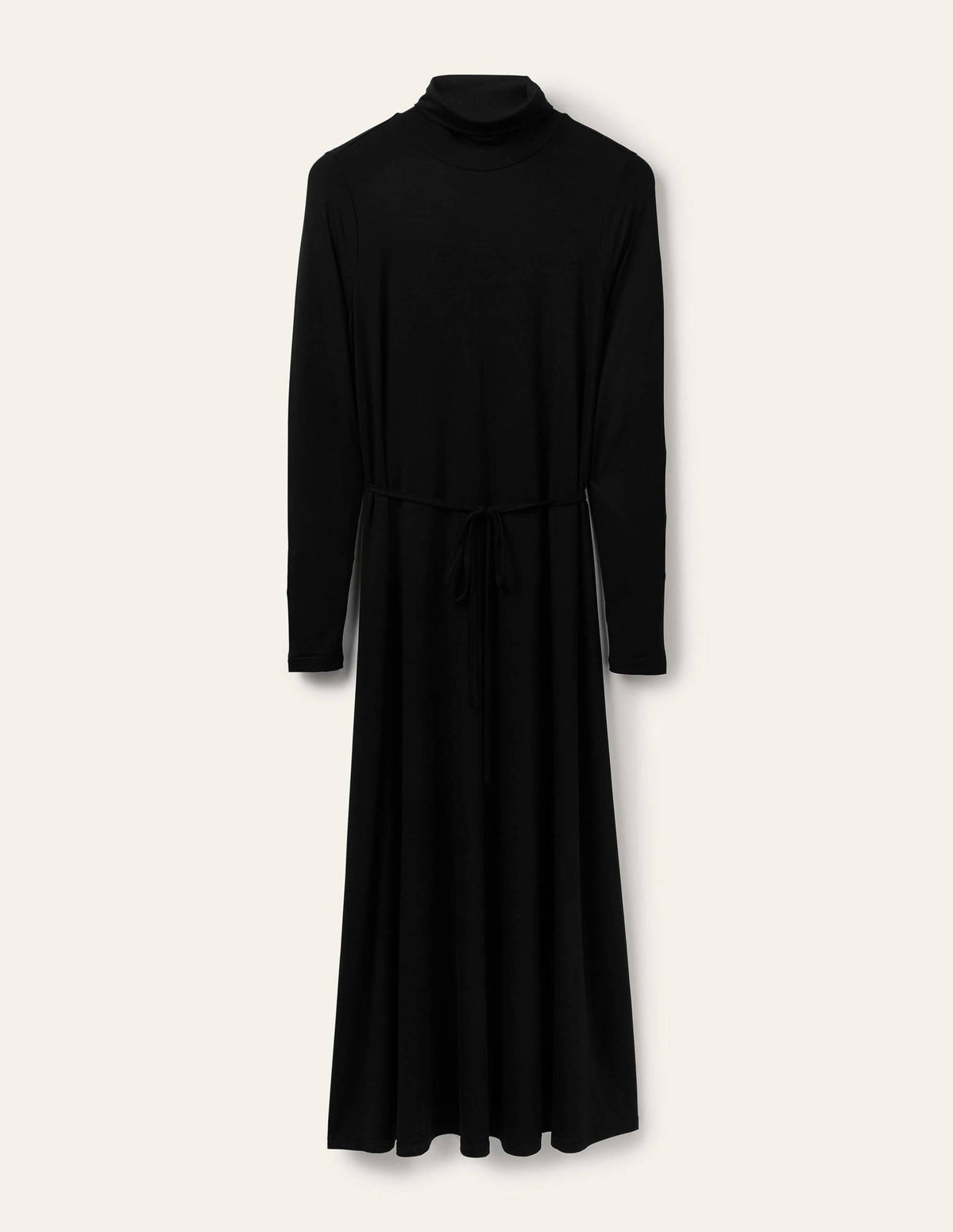 Roll Neck Jersey Midi Dress-Black - Image 5