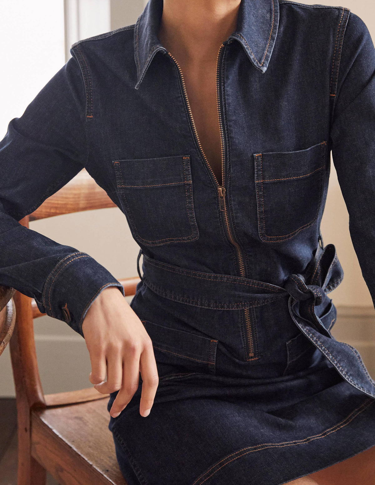 Zip Front Dress-Mid Vintage - Image 2