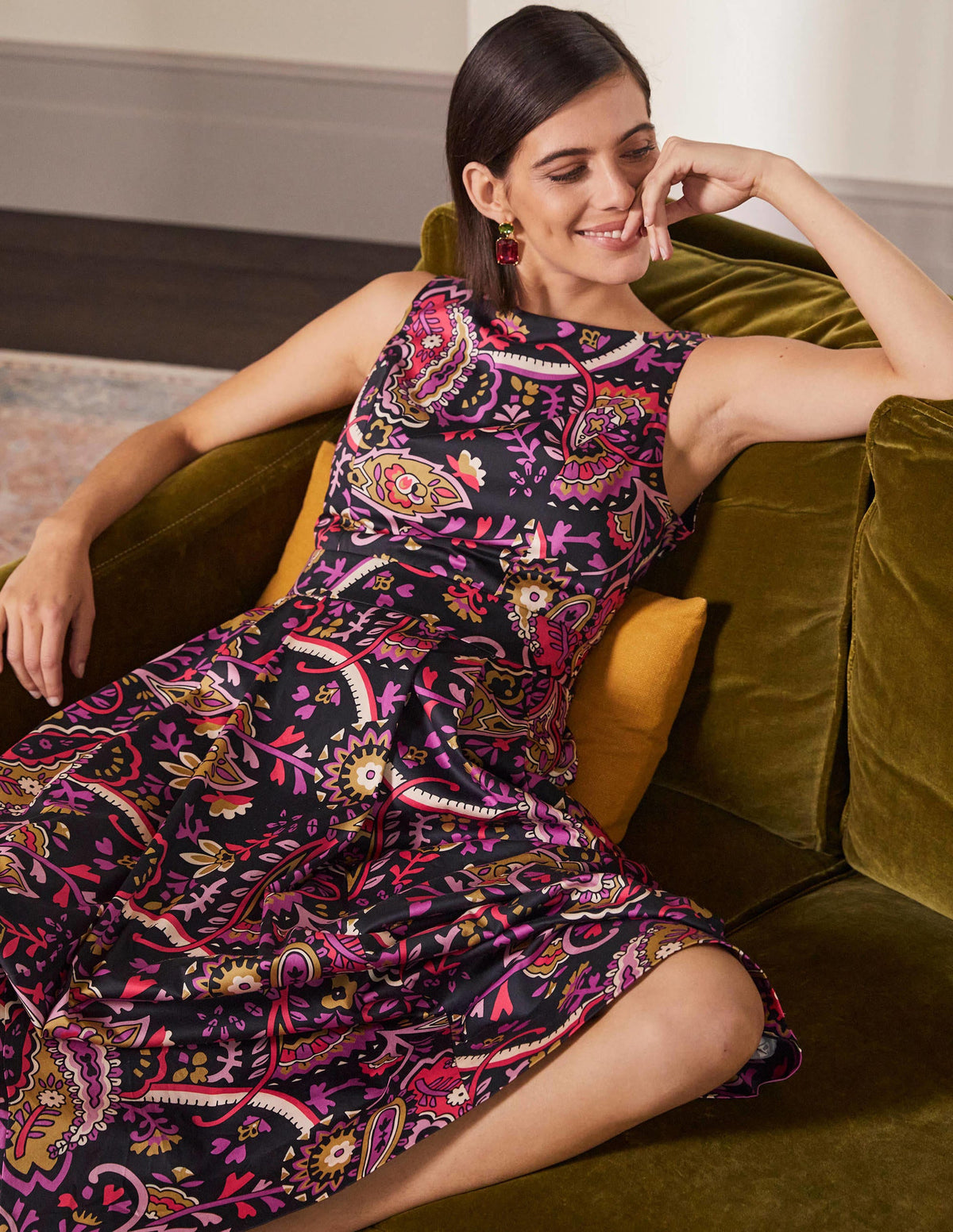 Scoop Back Fit and Flare Dress-Black,  Fantastical - Image 4