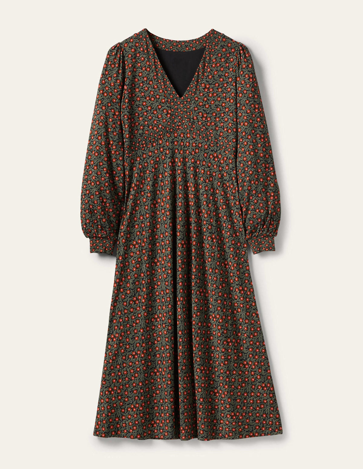 Empire Jersey Tea Dress-Marsh, Rambling Ditsy - Image 5