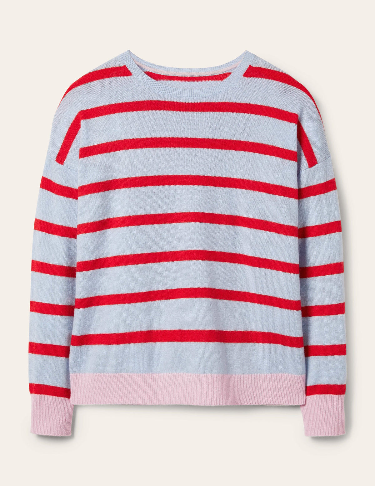 Striped Cashmere Sweater-Lapis Light Blue Stripe - Image 5