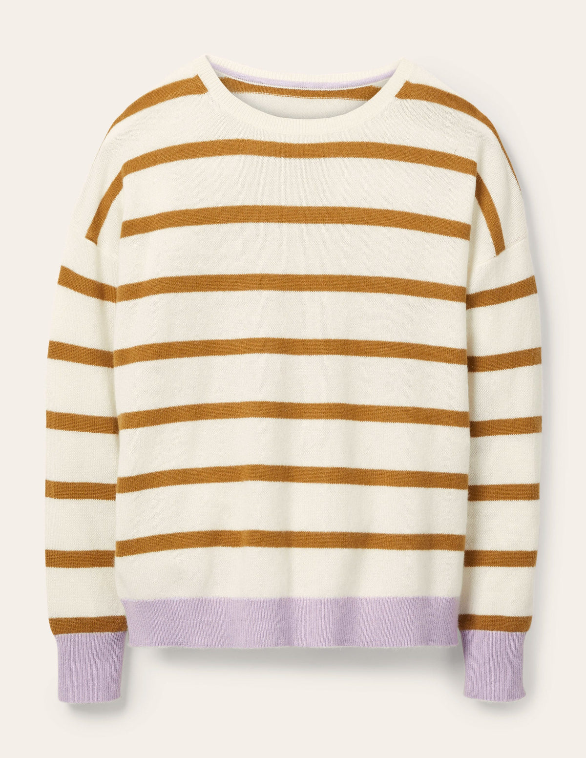 Striped Cashmere Sweater-Ivory Melange Stripe - Image 5