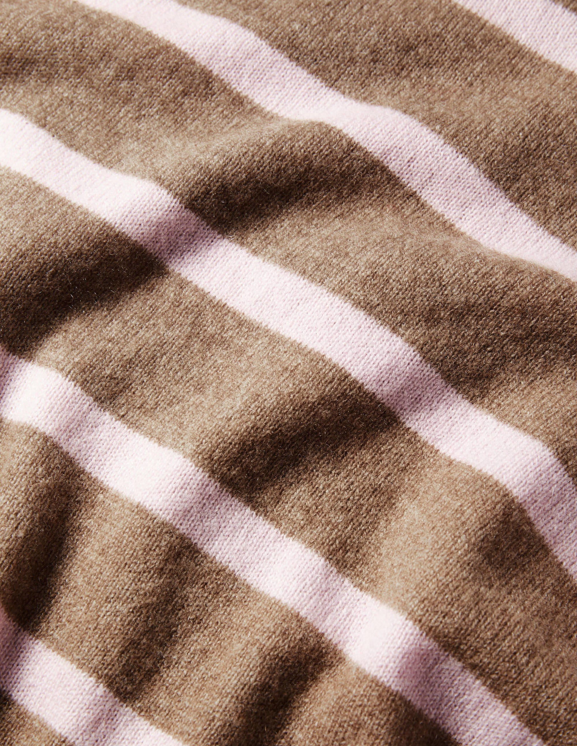 Striped Cashmere Sweater-Oatmeal Brown Stripe - Image 6