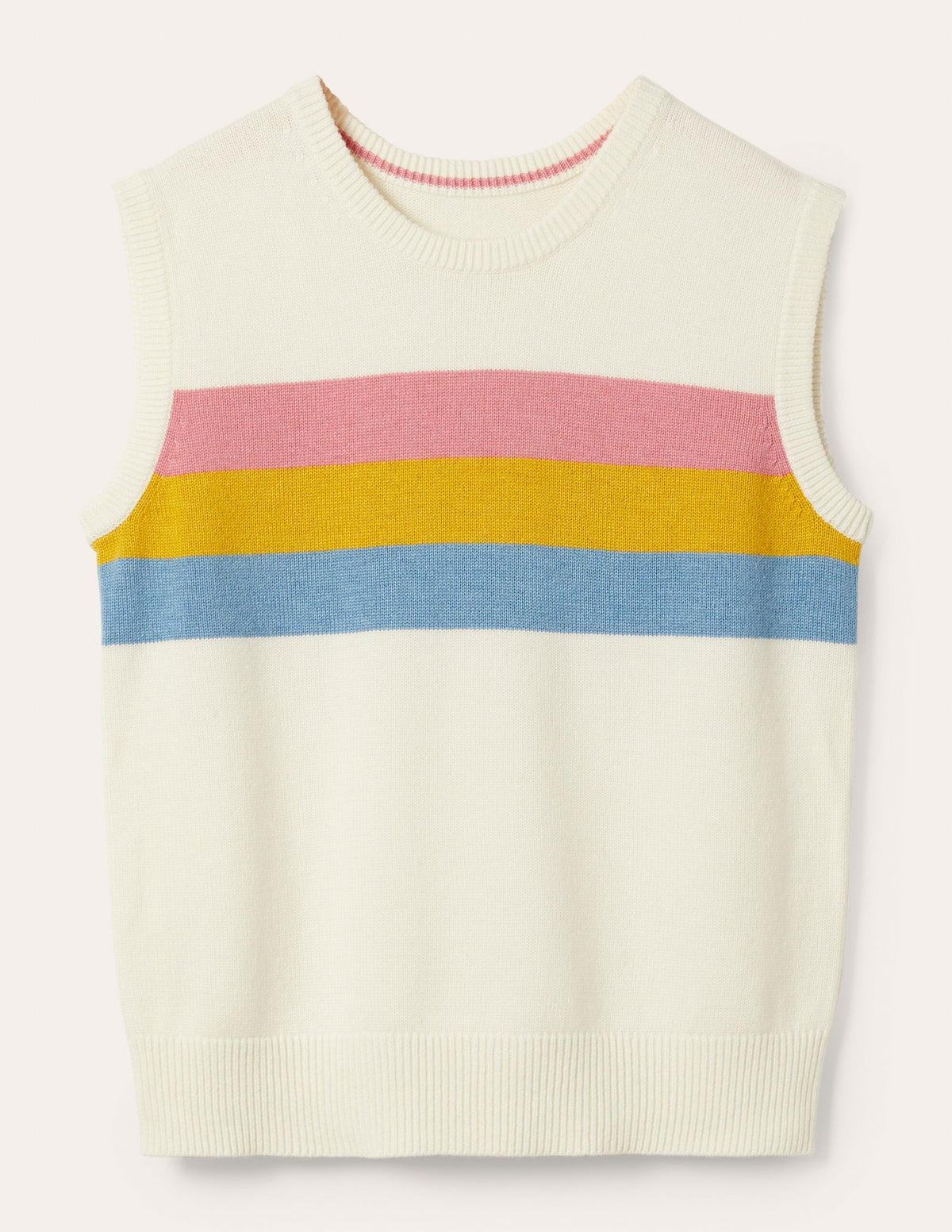 Fiona Sweater Vest-Ivory, Placement Stripe-5