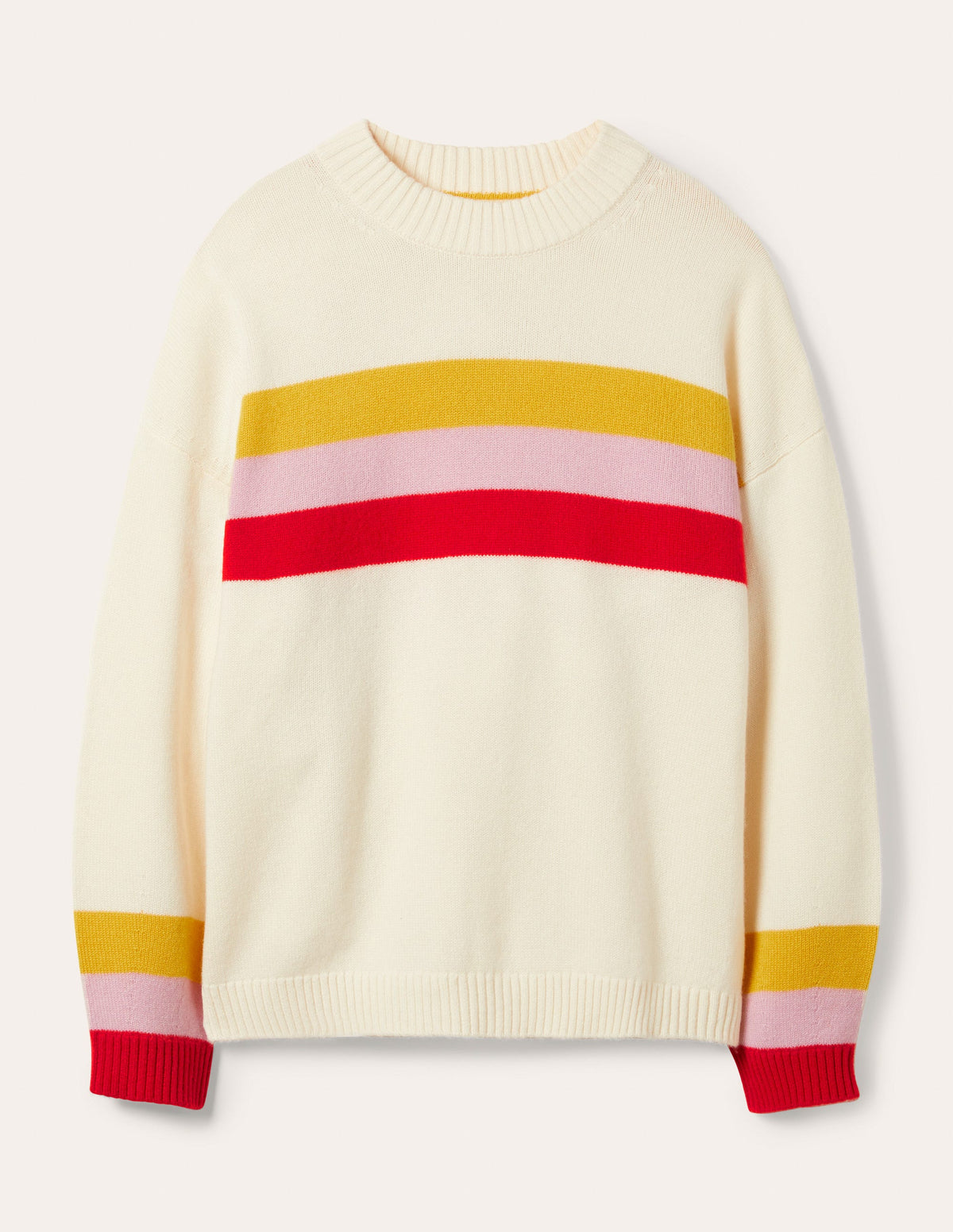 Bell Sleeve Cashmere Sweater-Ruby, Citrine Stripe-5