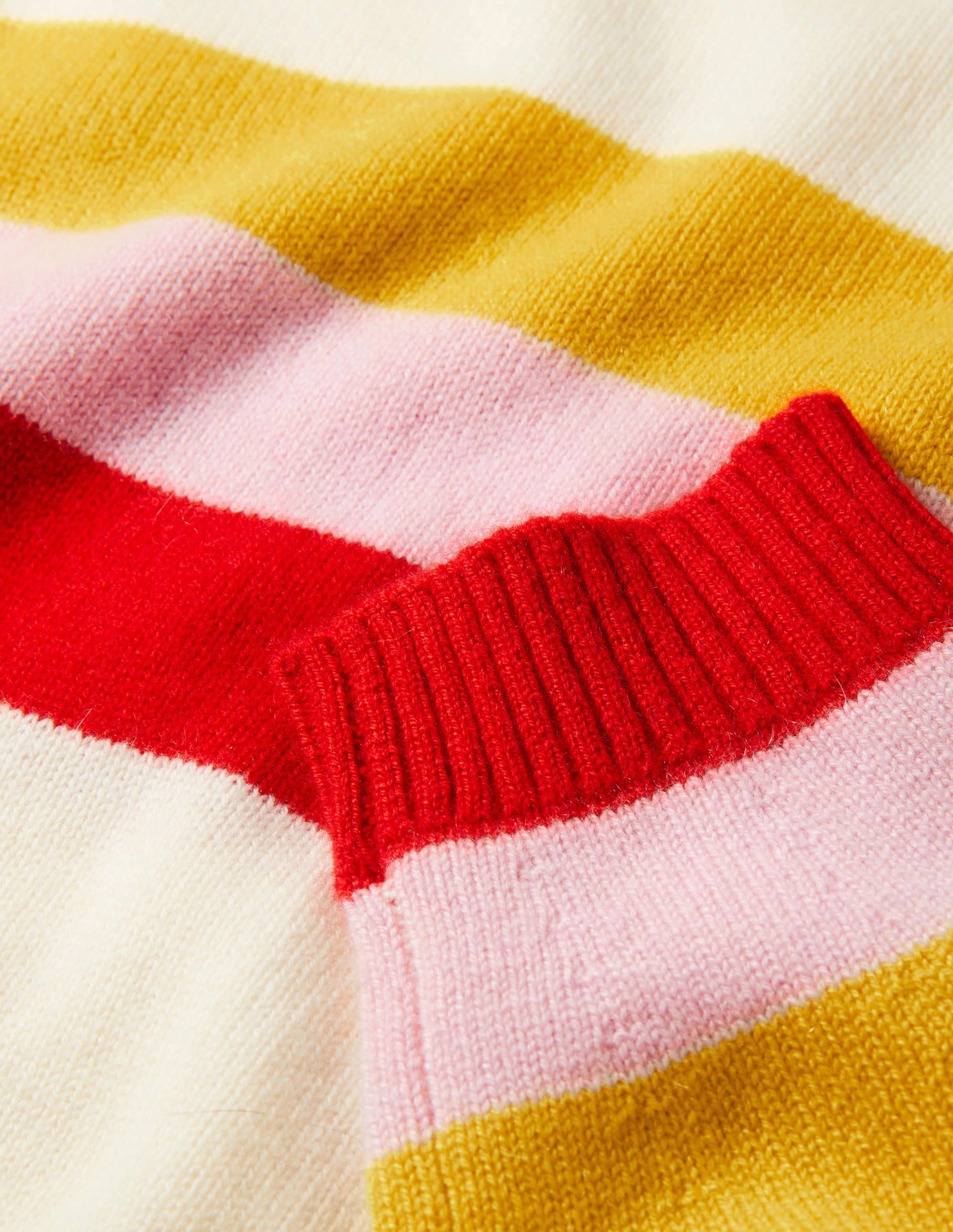Bell Sleeve Cashmere Sweater-Ruby, Citrine Stripe - Image 6