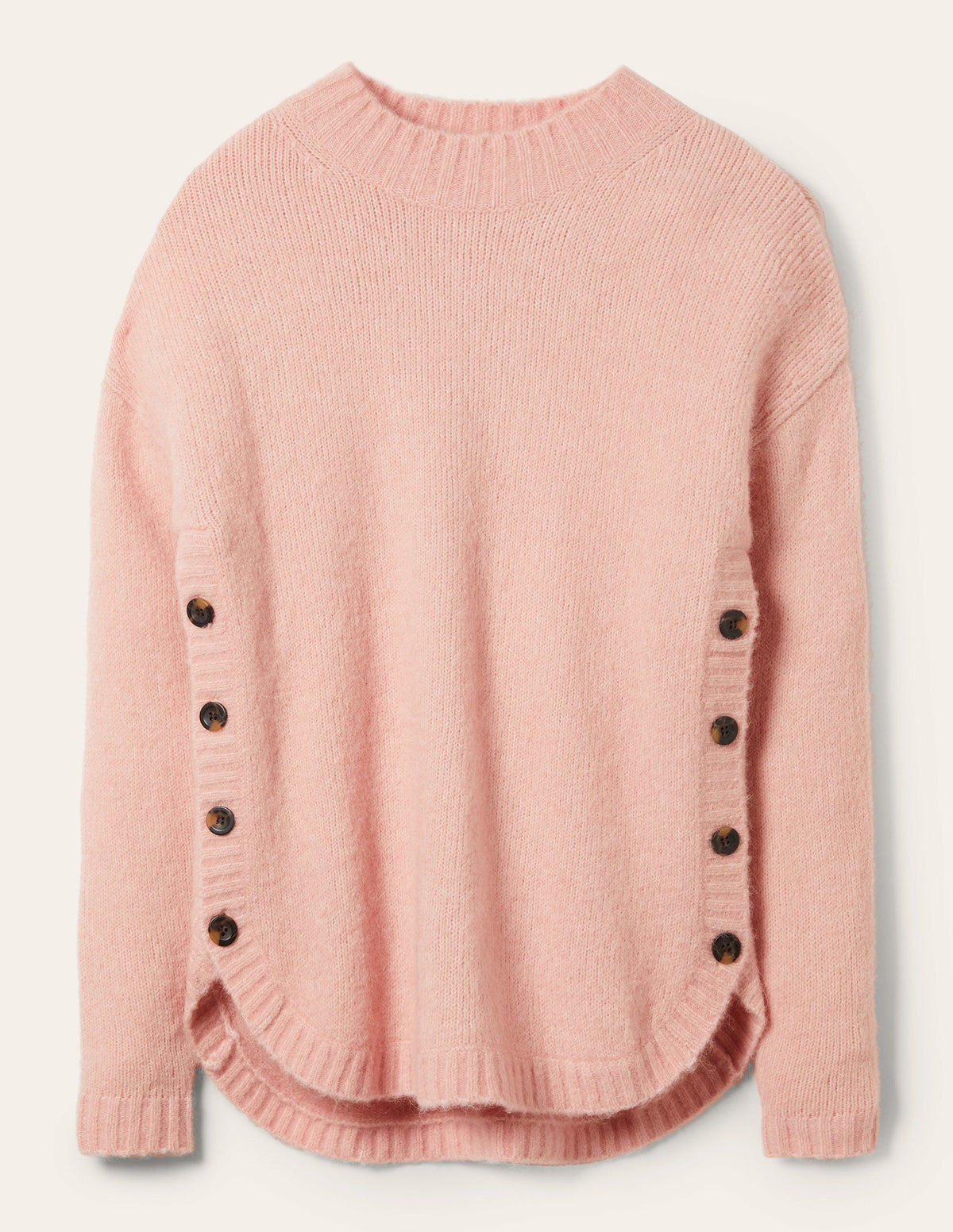 Fluffy Side Button Sweater-Milkshake - Image 5
