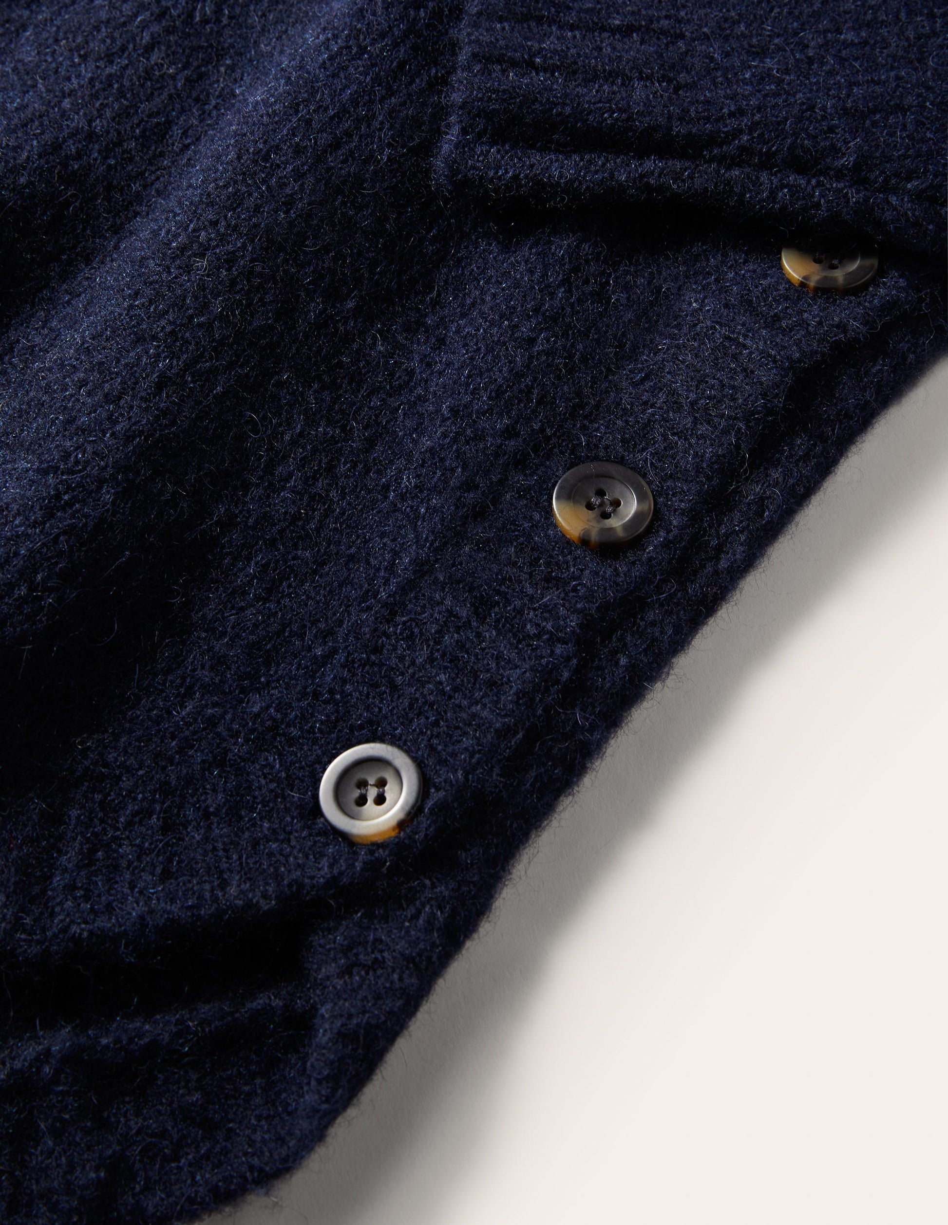 Fluffy Side Button Sweater-Navy-6