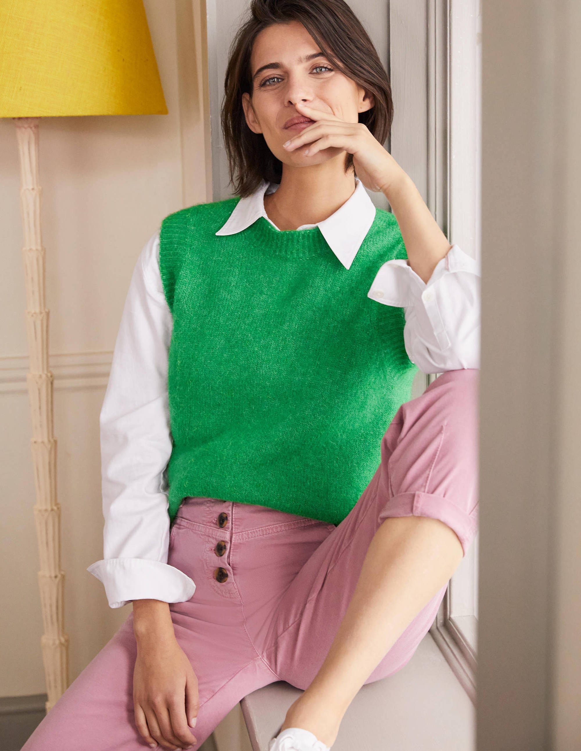 Fluffy Sweater Vest-Irish Green - Image 1