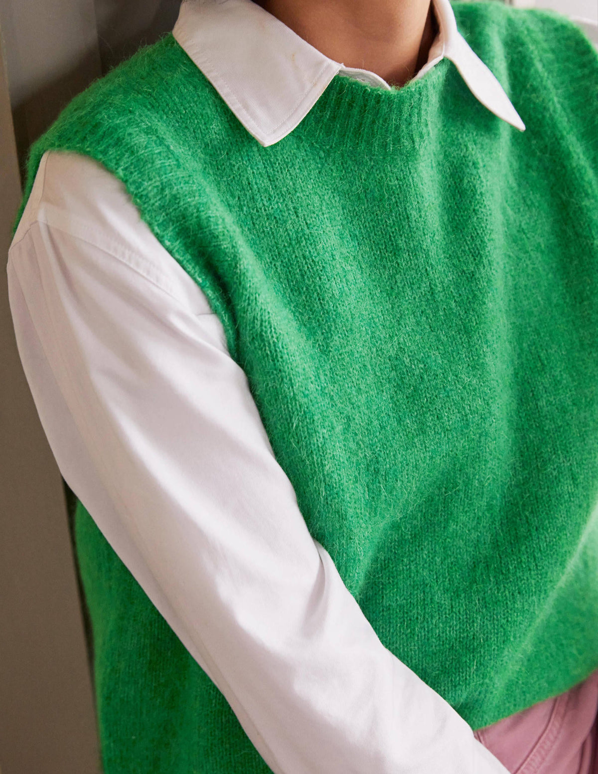Fluffy Sweater Vest-Irish Green - Image 2