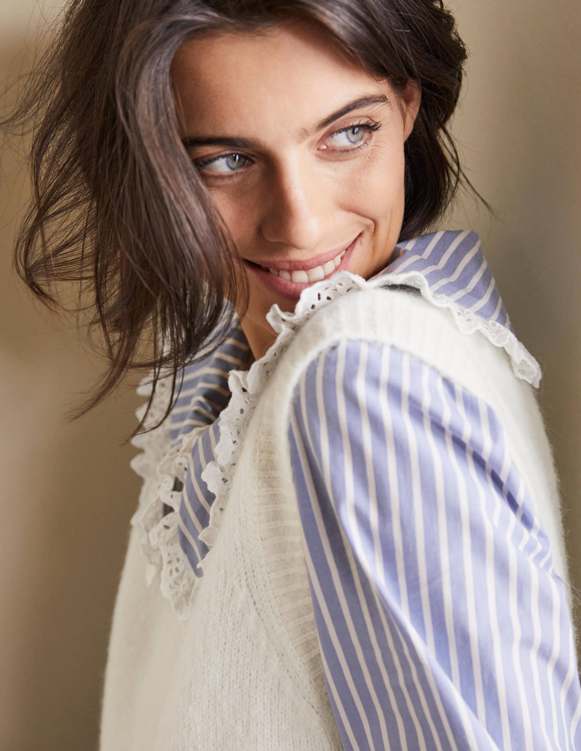 Fluffy Sweater Vest-Ivory - Image 2