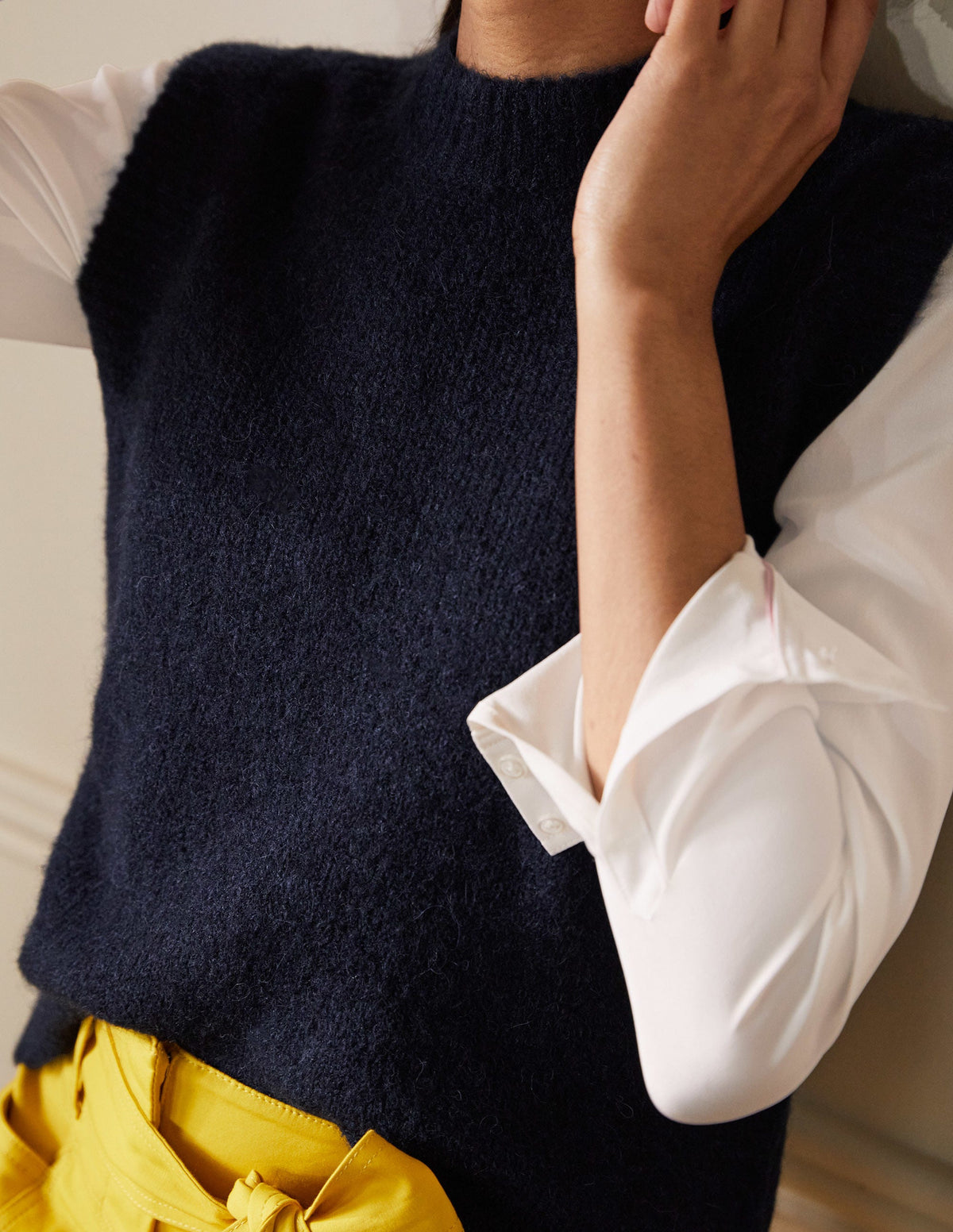 Fluffy Sweater Vest-Navy - Image 2