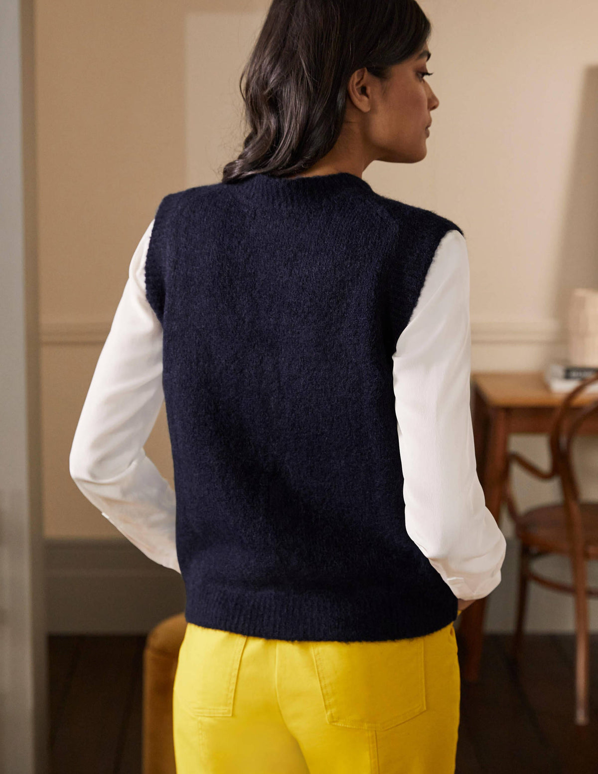 Fluffy Sweater Vest-Navy - Image 3
